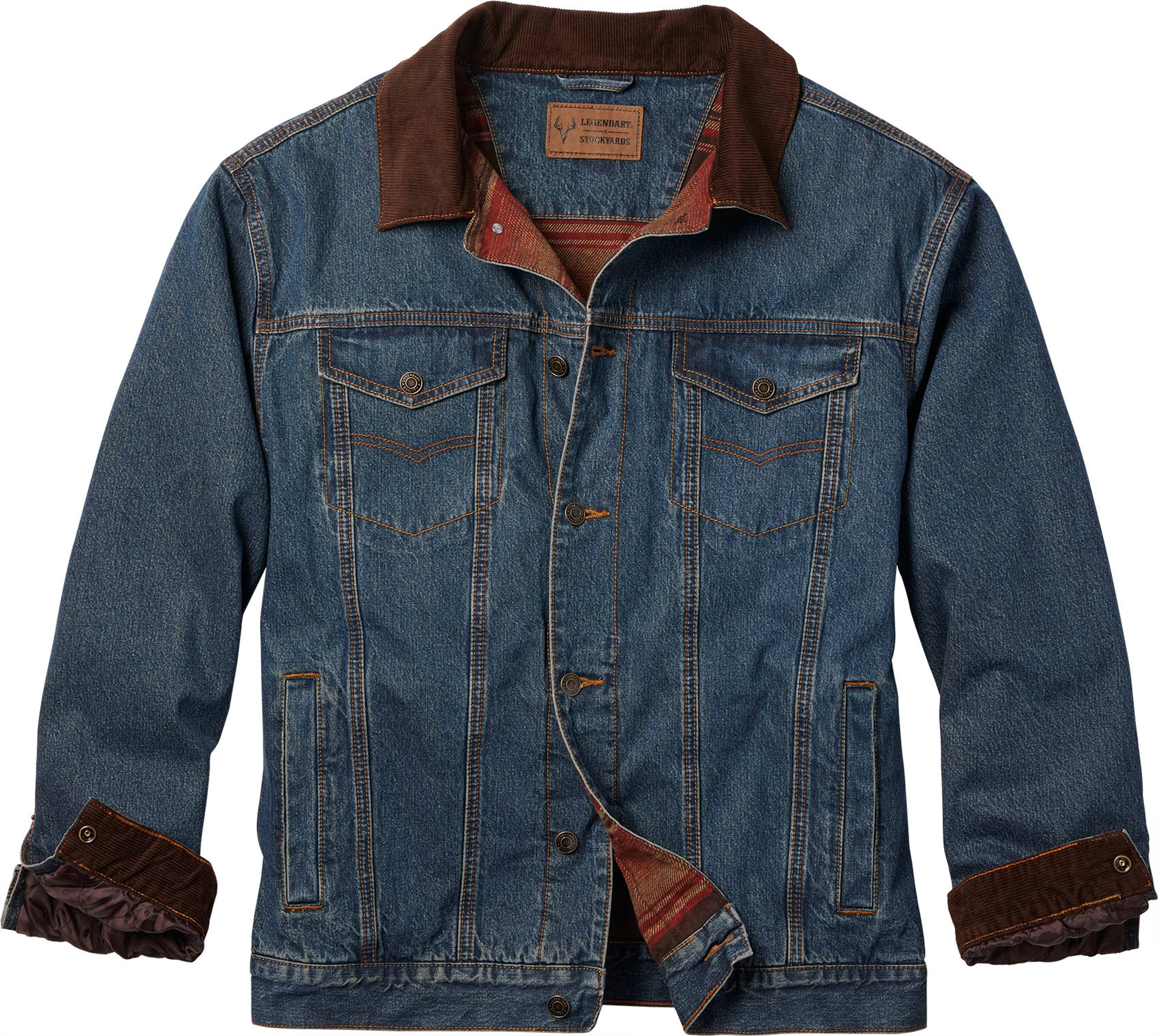 Men's Stockyards Cowboy Cut Flannel Lined Denim Jacket | Legendary Whitetails