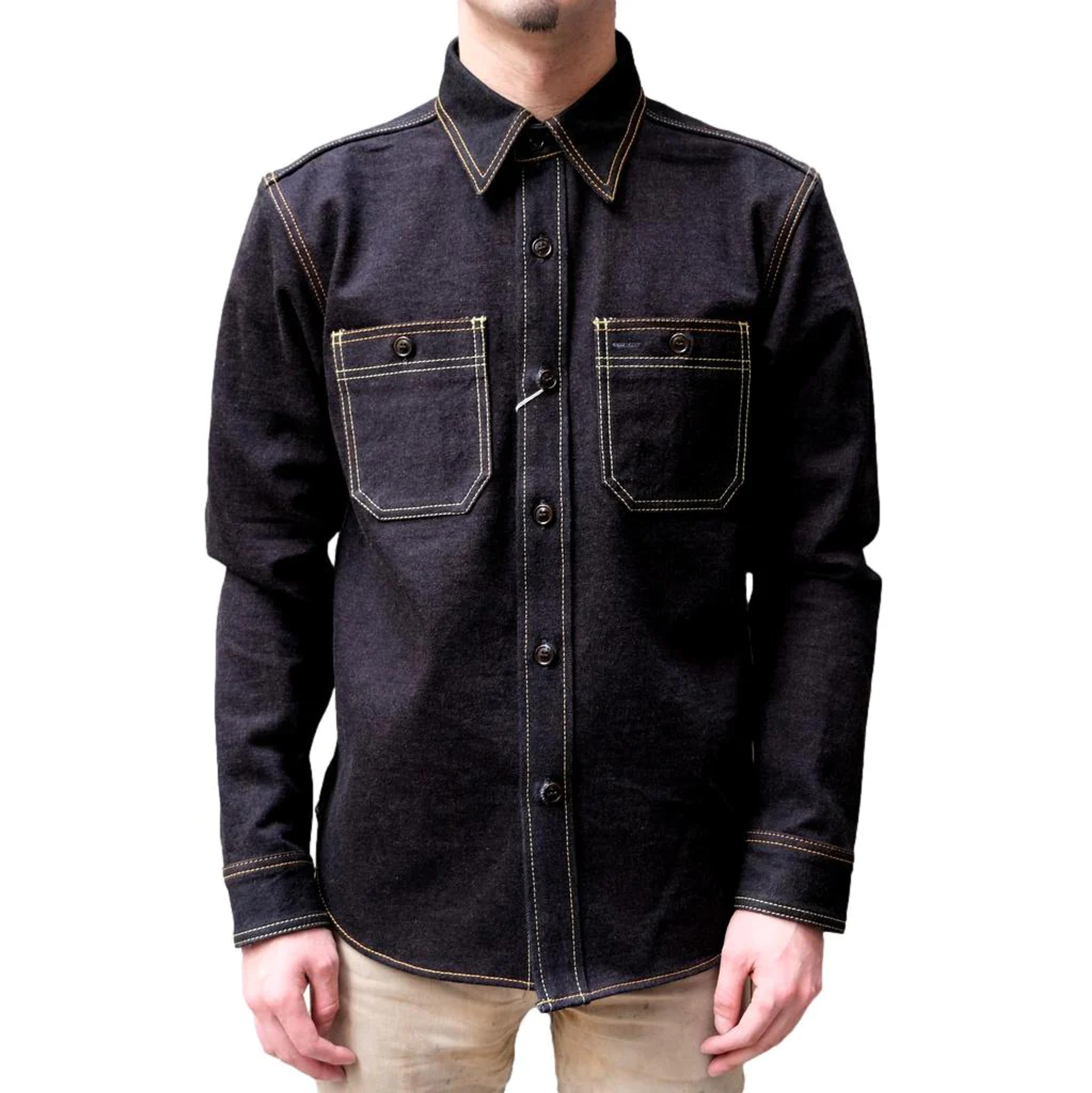 Studio D'Artisan "Aishibuzome" Selvedge Denim Work Shirt - Okayama Denim