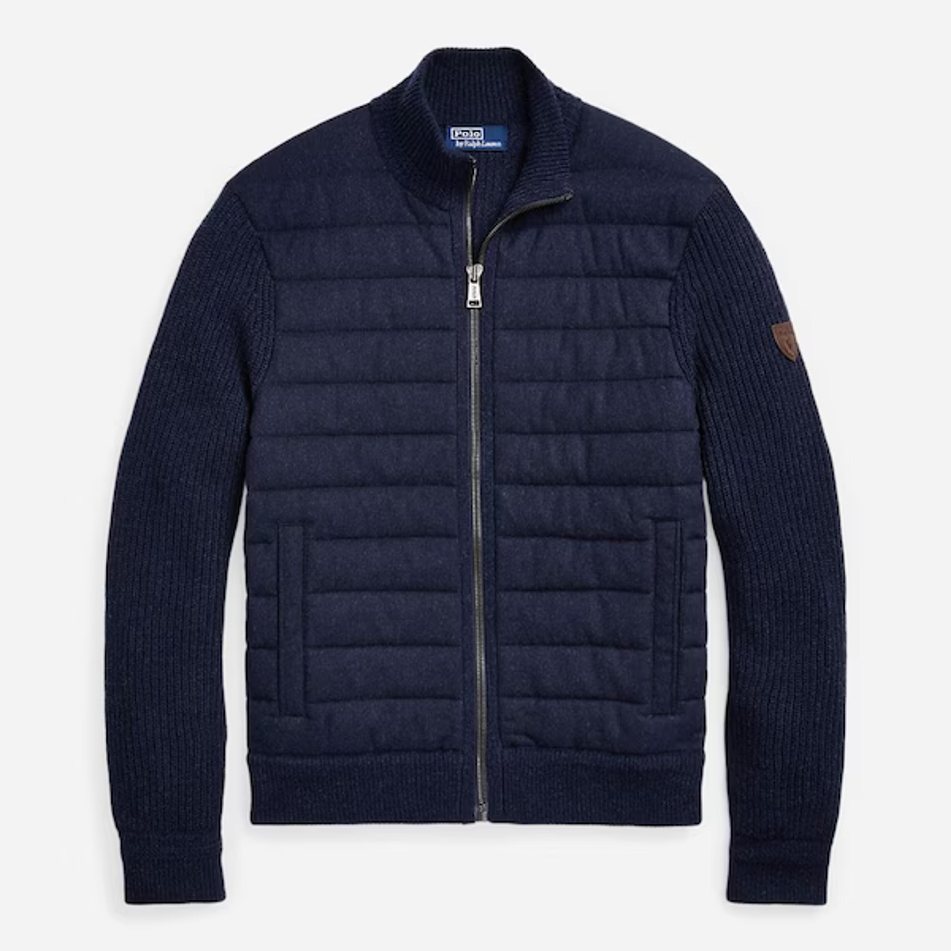 Wool Cashmere Hybrid Full Zip Jumper - Indigo - Ferner Jacobsen