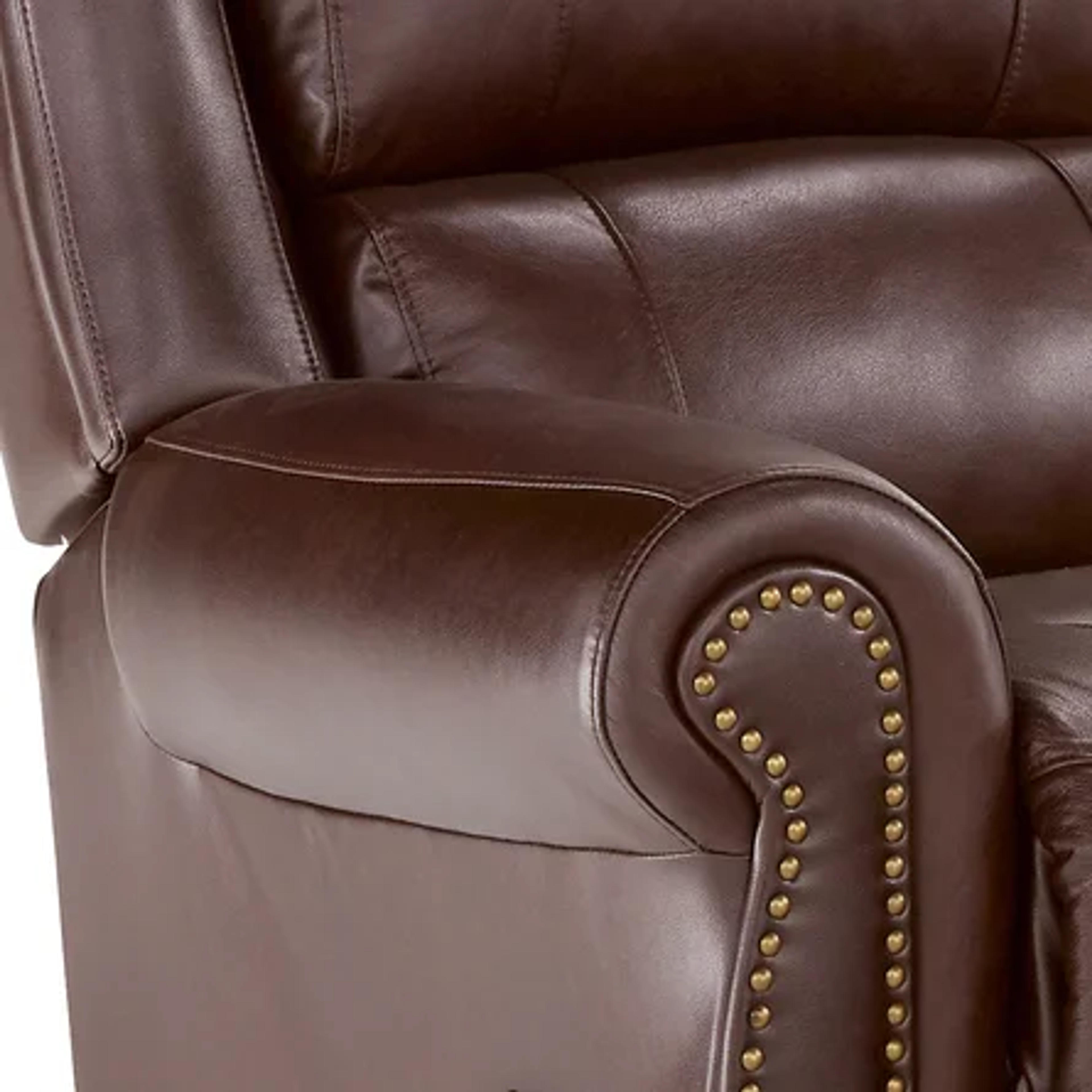 Three Posts™ Indianola 39.75" Wide Genuine Leather Manual Wall Hugger Standard Recliner | Wayfair