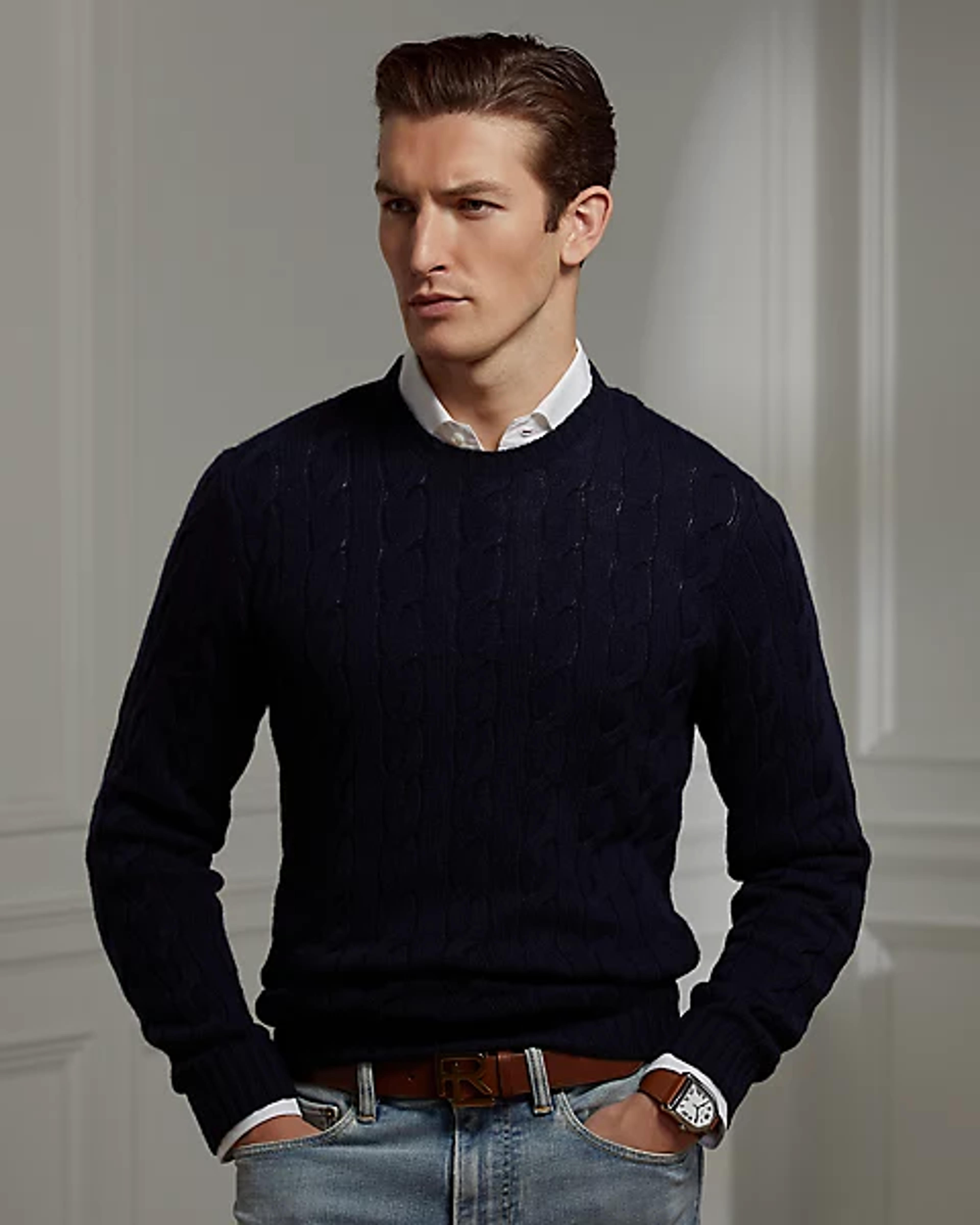 Cable-Knit Cashmere Sweater | Crewneck Sweaters | Ralph Lauren