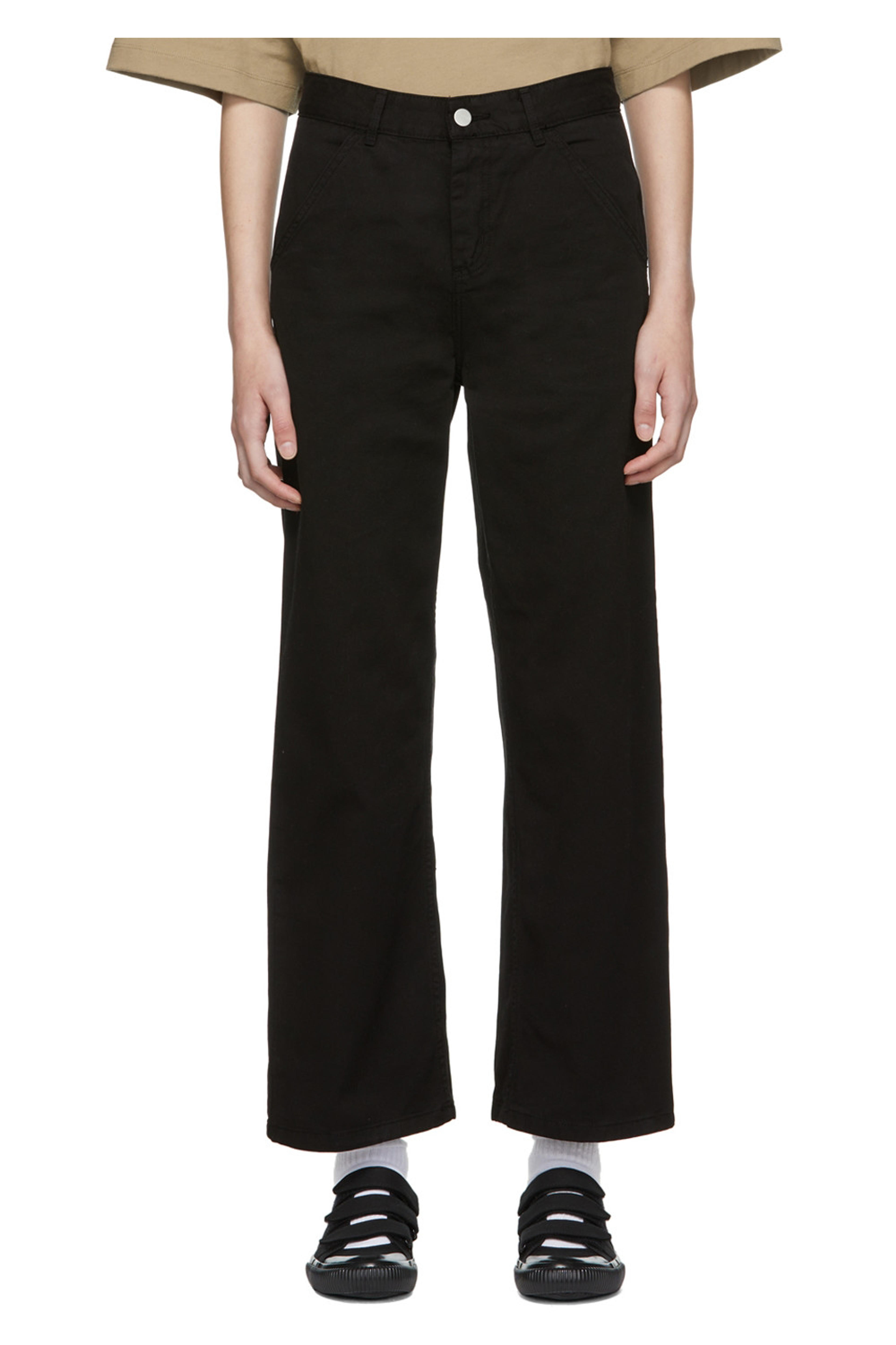 Black Cotton Trousers by Carhartt Work In Progress on Sale