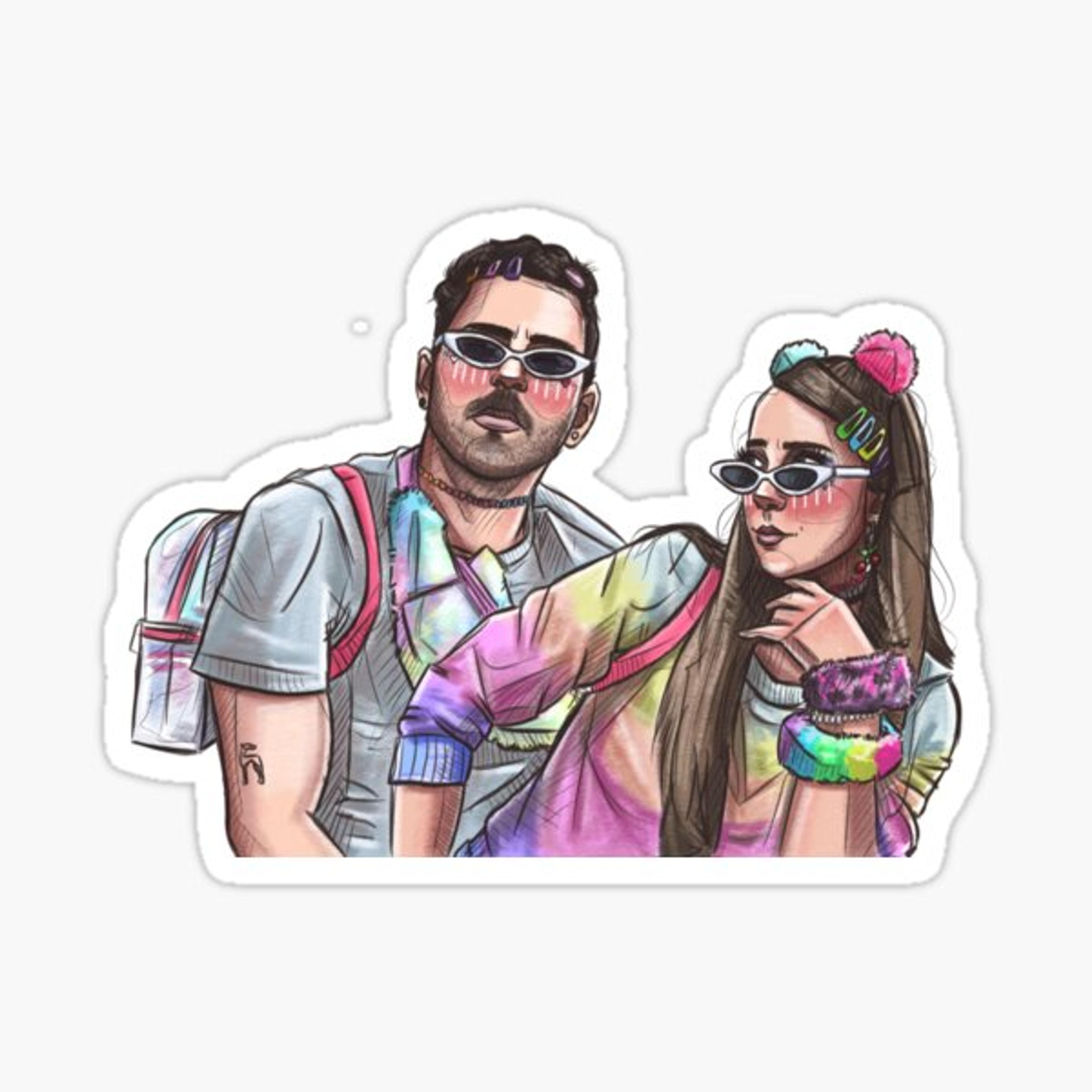 "jenna & julien " Sticker by fernsandjupiter | Redbubble