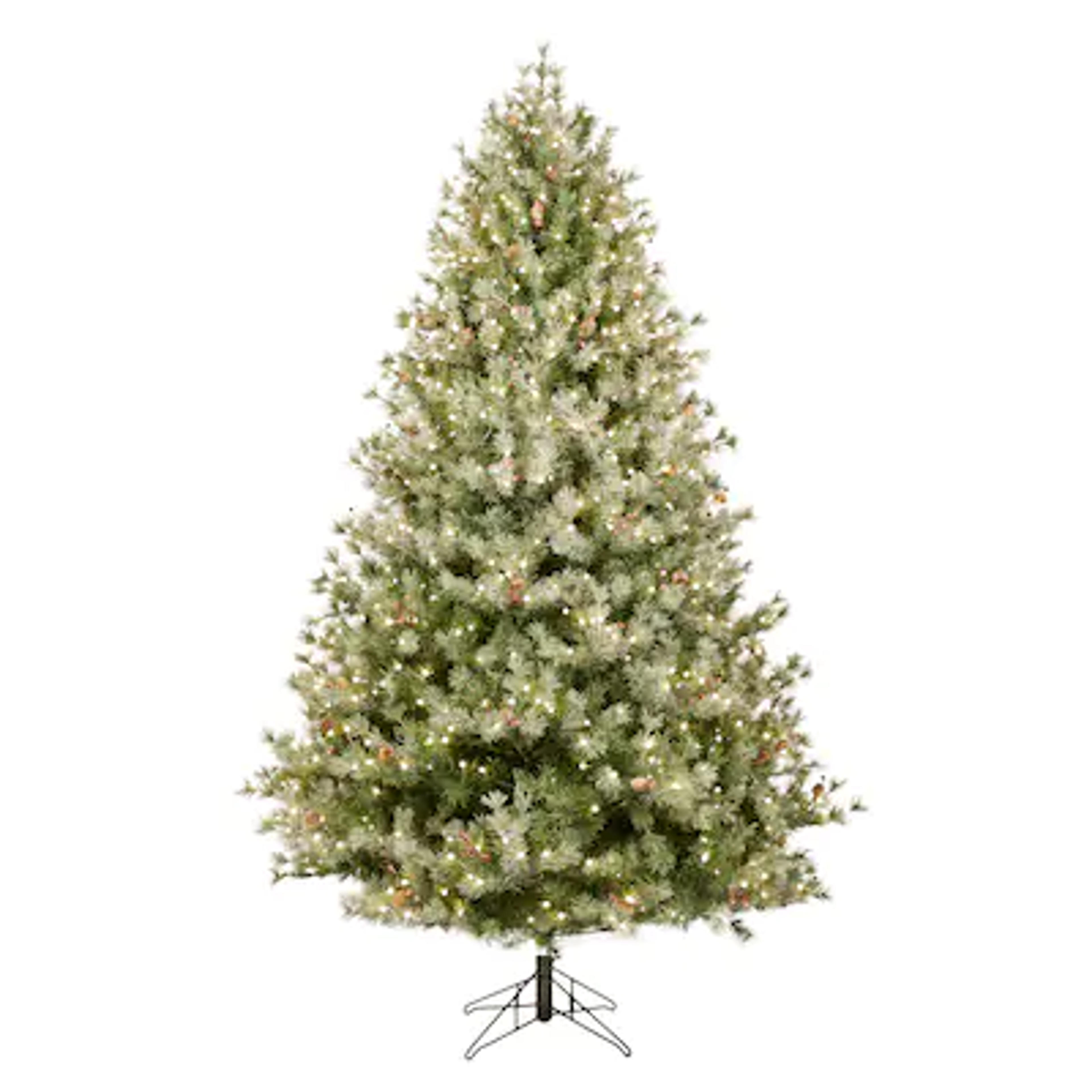 GE 7.5-ft Carolina Pine Pre-lit Traditional Flocked Artificial Christmas Tree with LED Lights in the Artificial Christmas Trees department at Lowes.com