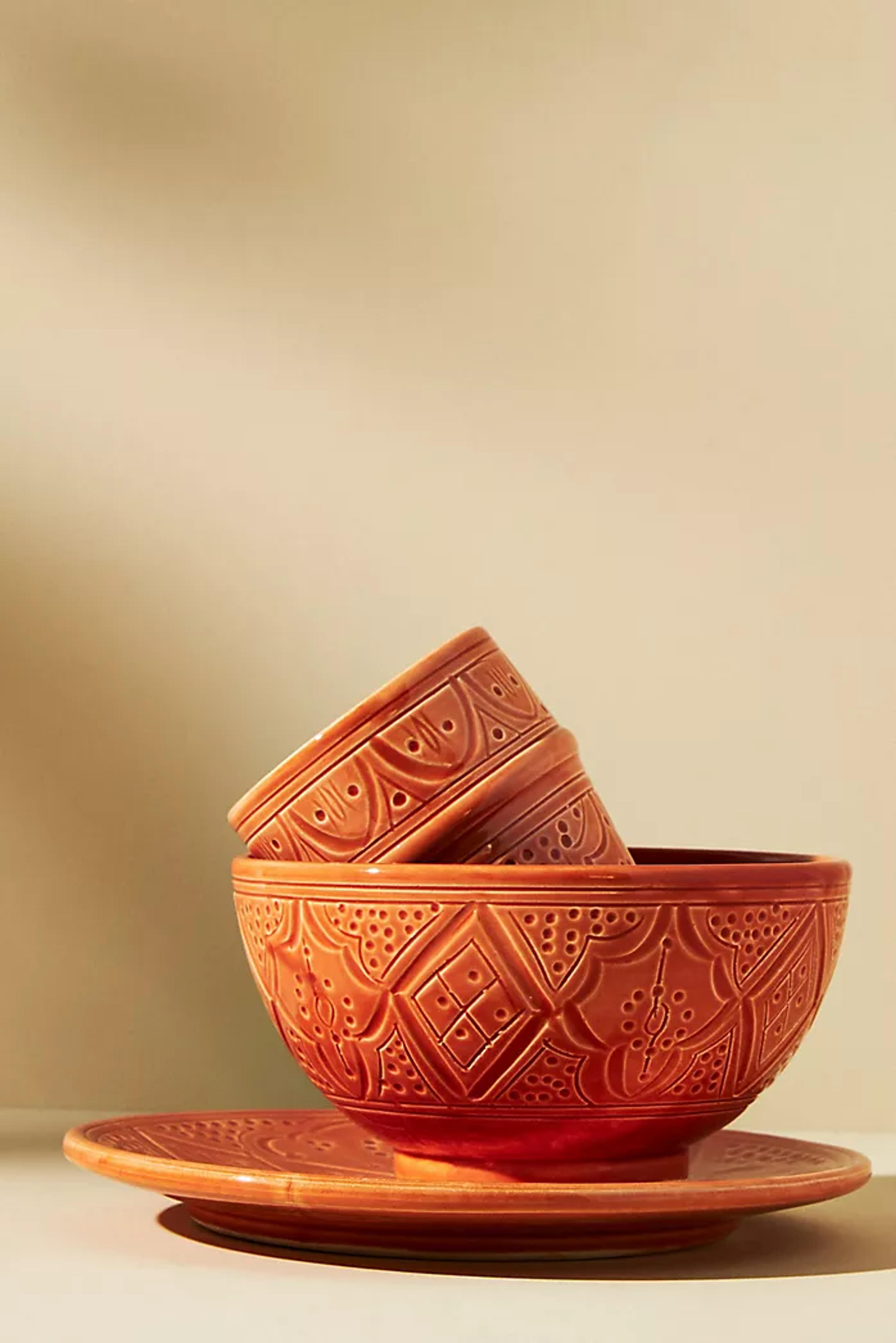 Moroccan Engraved Ceramic Side Plate | Anthropologie