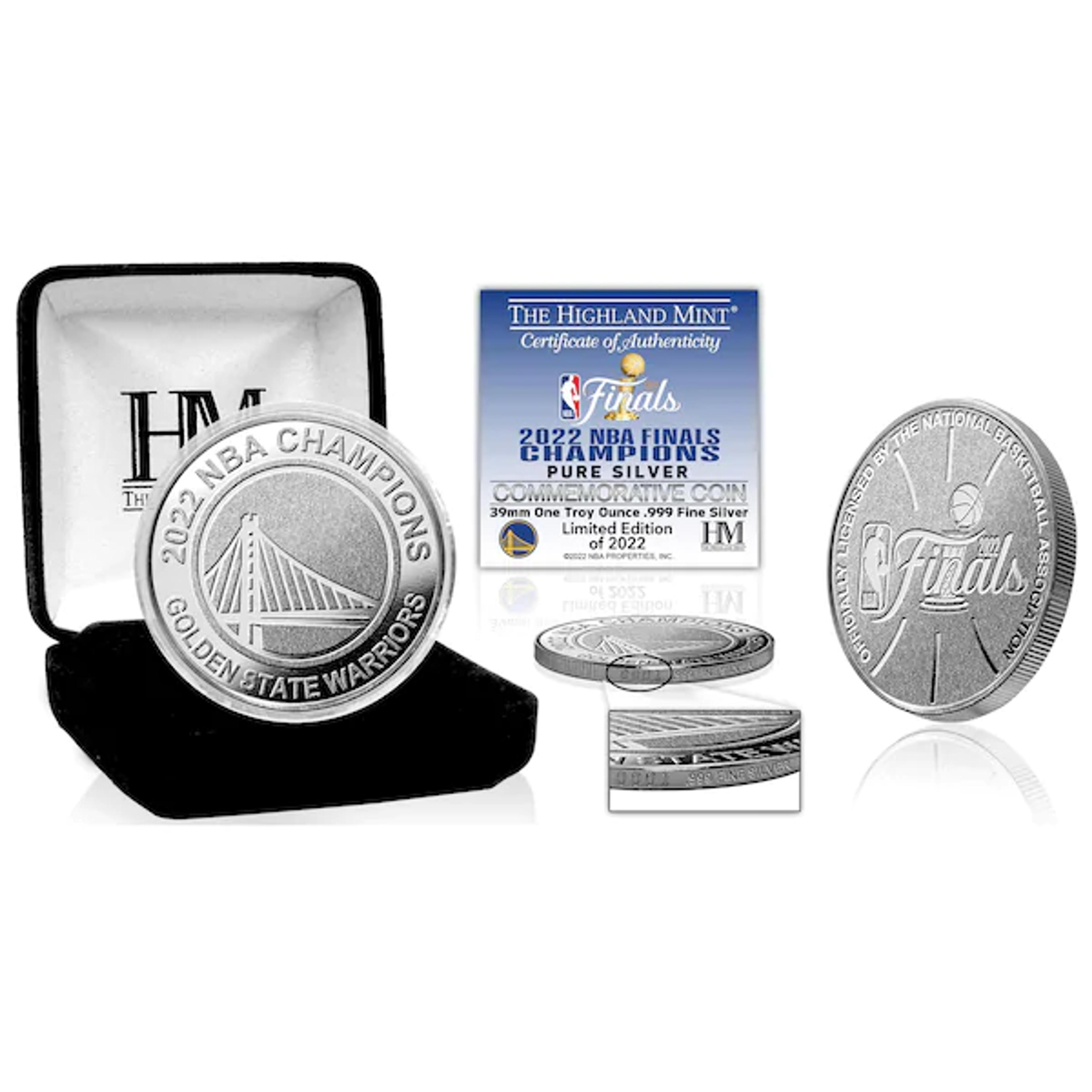 Highland Mint Golden State Warriors 2022 NBA Finals Champions Silver Mint Coin