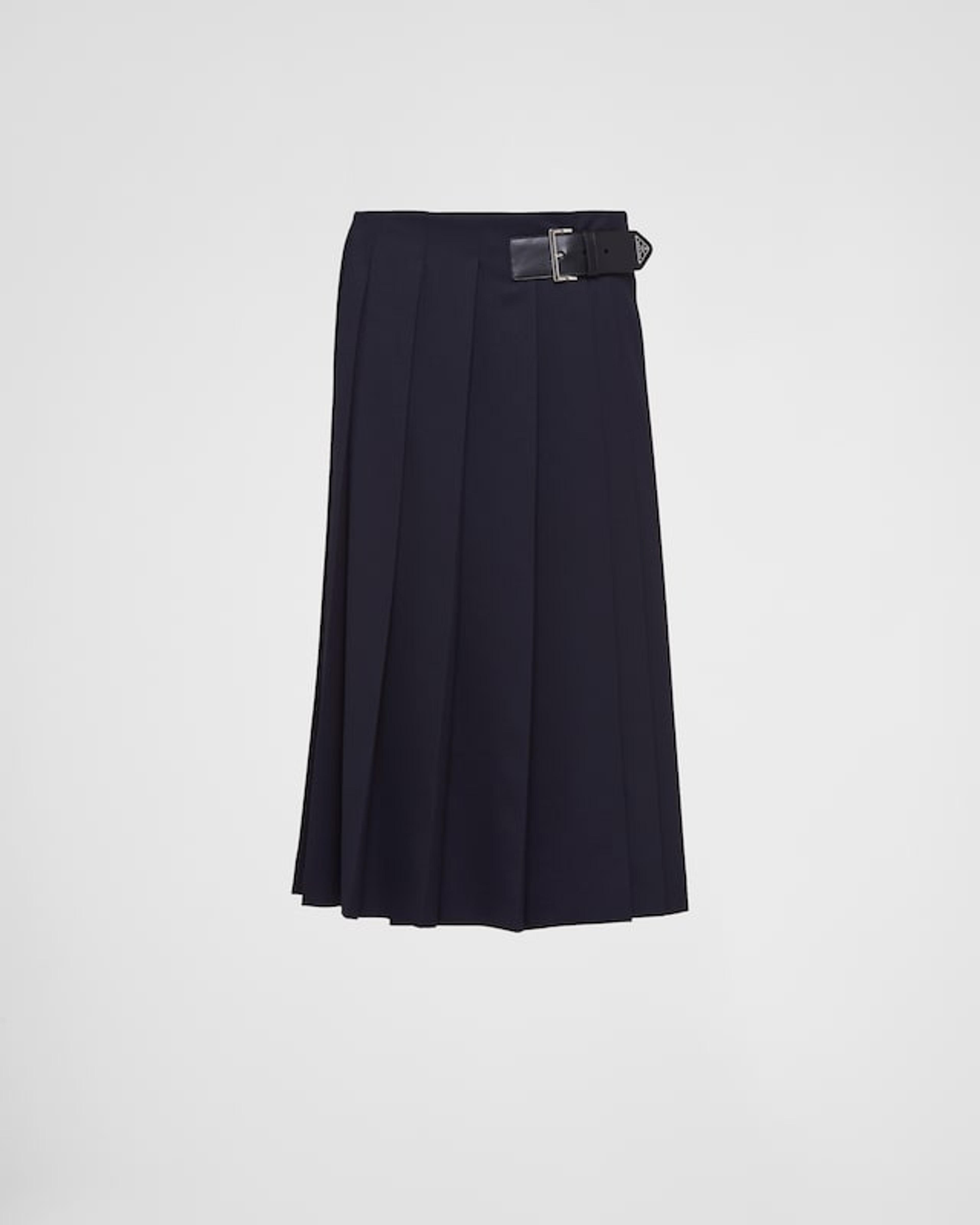 Navy Gabardine midi skirt | Prada