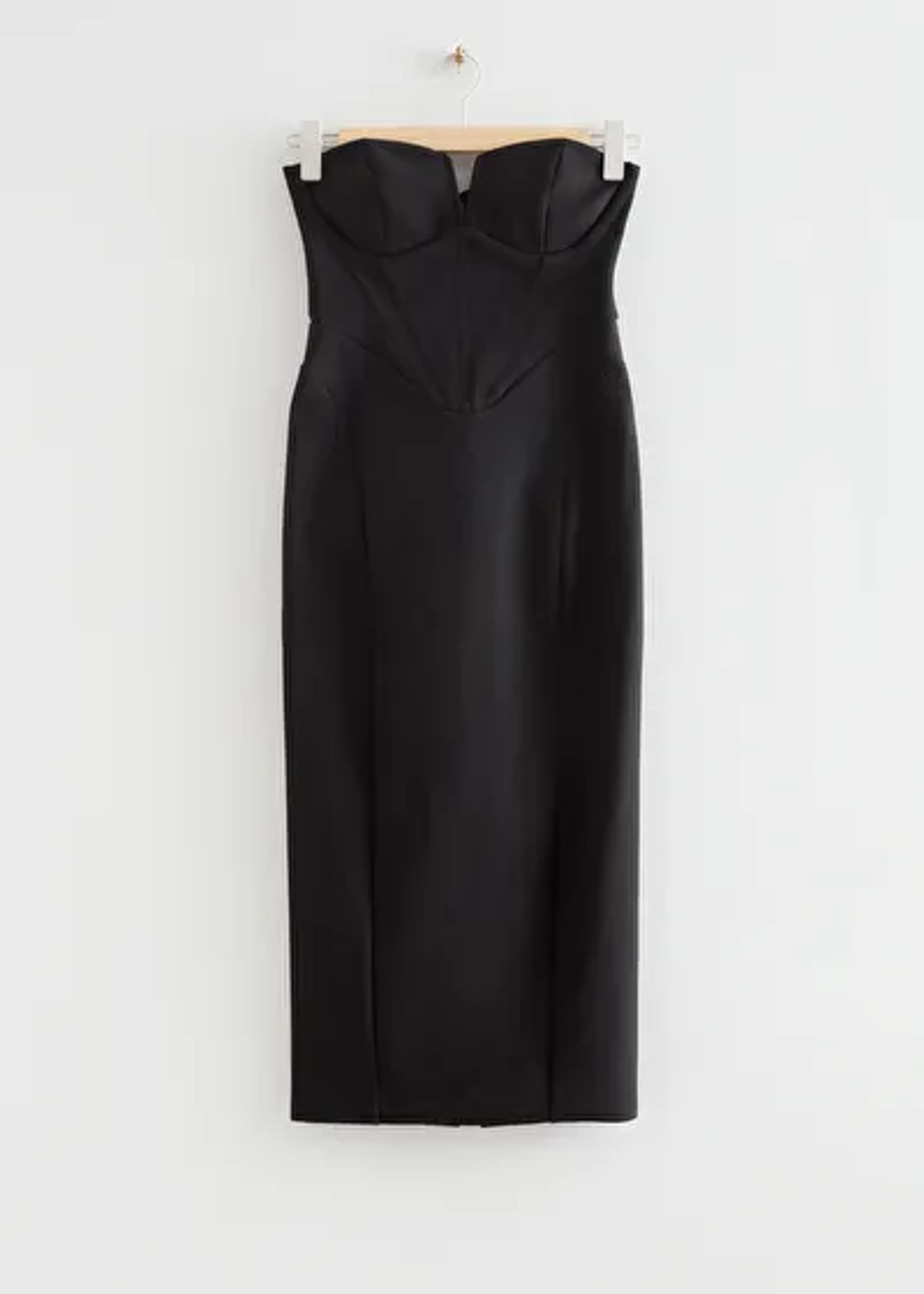 Fitted Corset Midi Dress - Black - Midi dresses - & Other Stories US