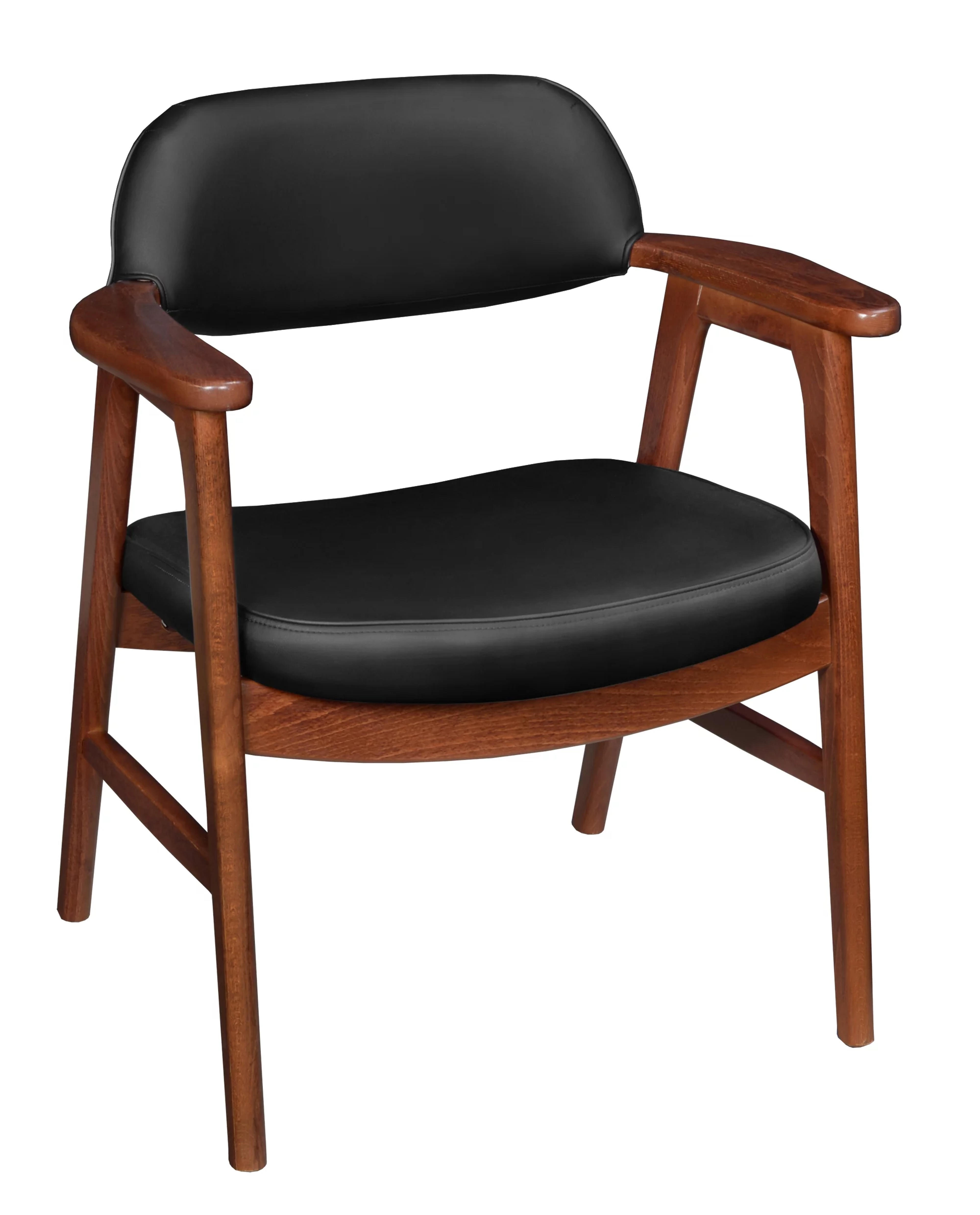 Regency 476 Sustainable Leather Side Chair, Cherry & Black - Walmart.com