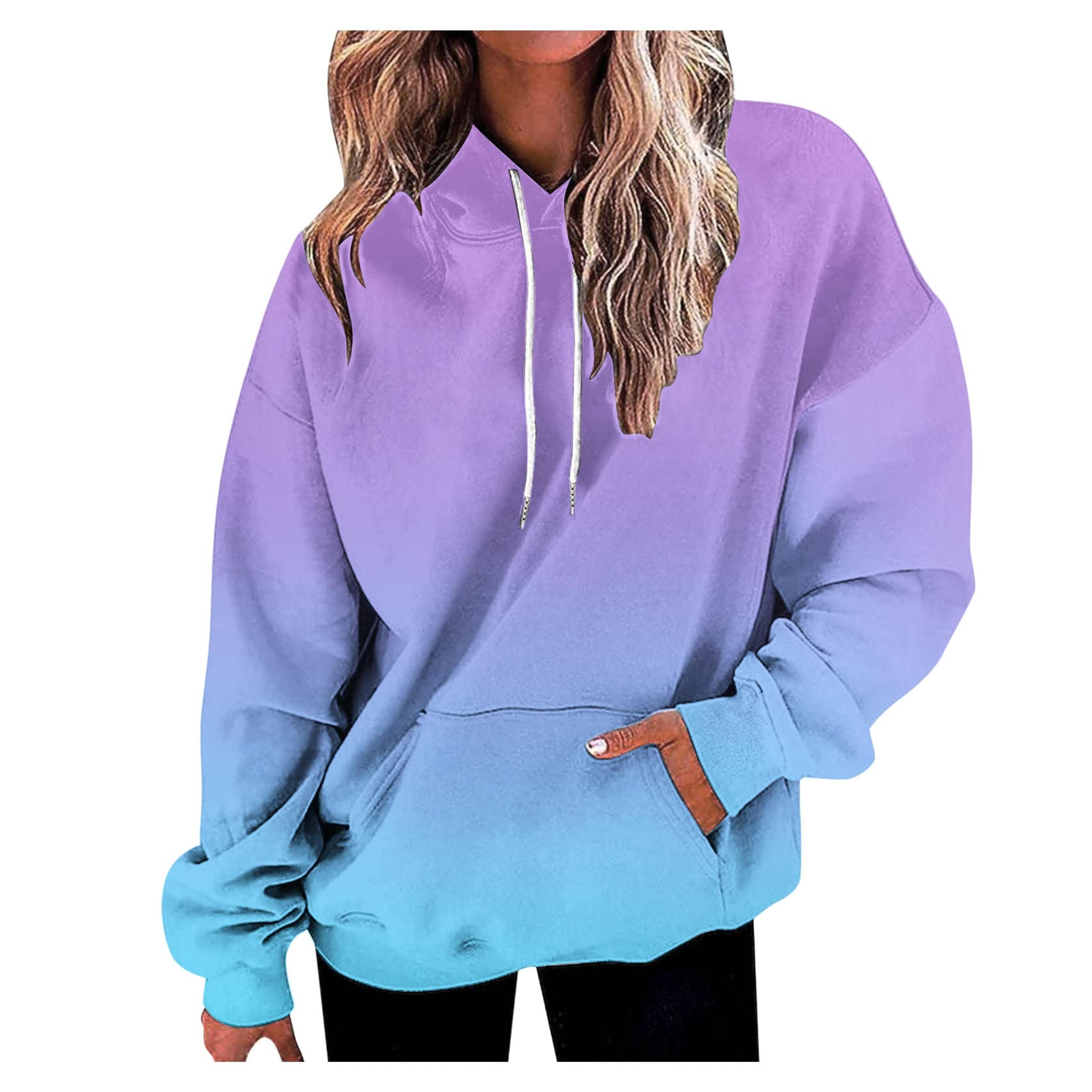 Ceboyel Womens Neon Print Oversized Sweatshirt Drawstring Pullover Sweatshirt ...