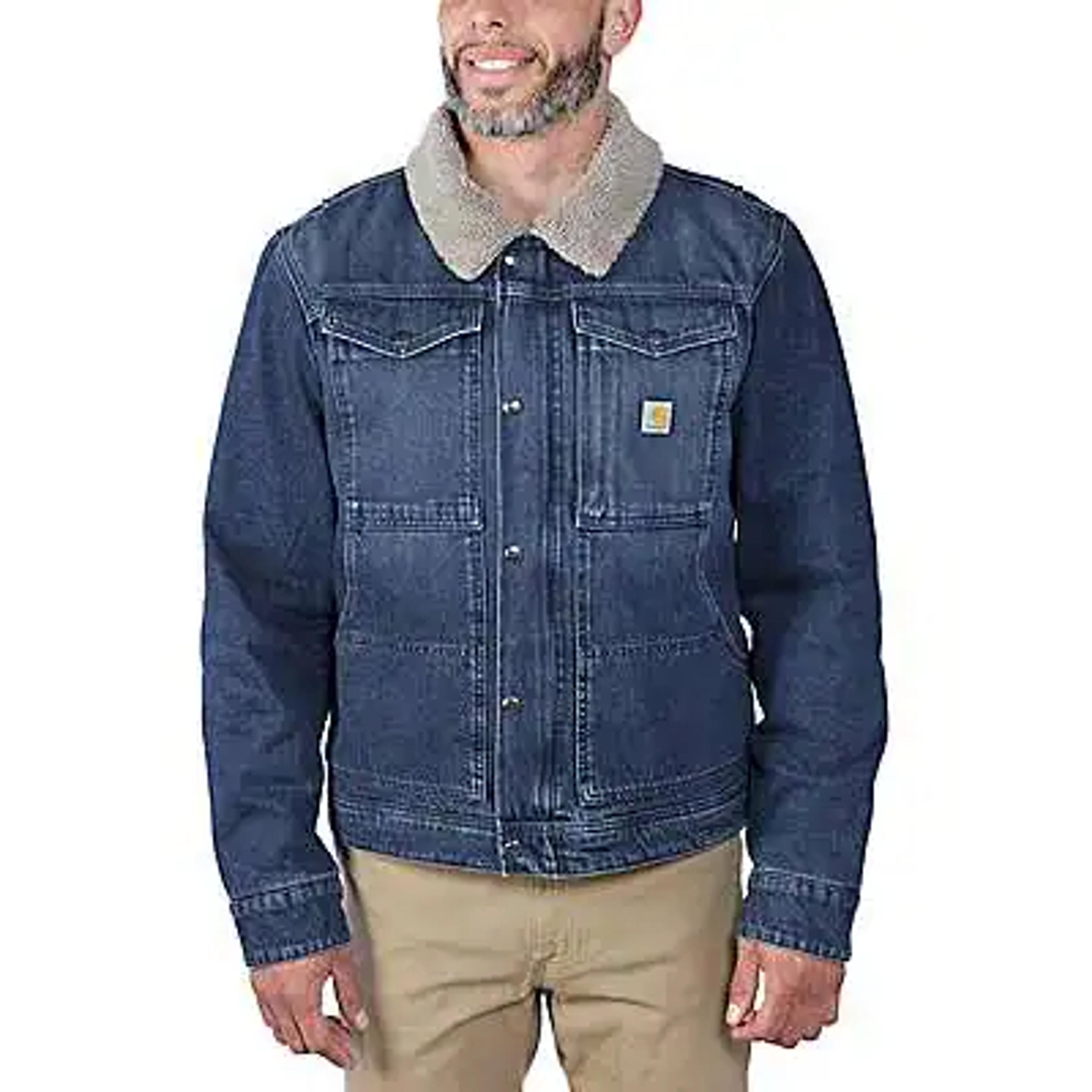 Relaxed Fit Denim Sherpa-Lined Jacket - 2 Warmer Rating | Men's Jackets & Coats | Carhartt