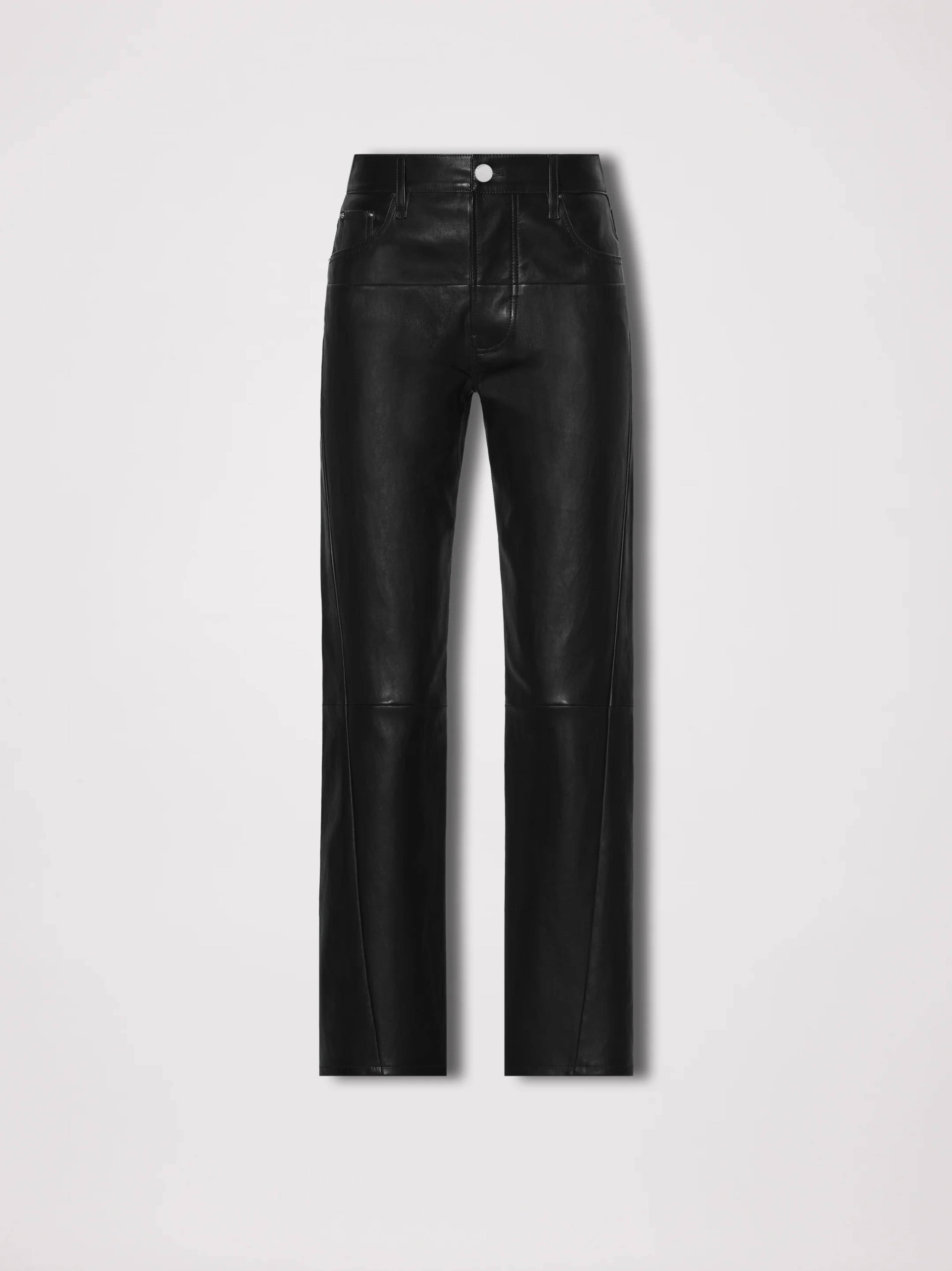 WOMEN - LEATHER 5 POCKET STRAIGHT PANT - BLACK – AMIRI