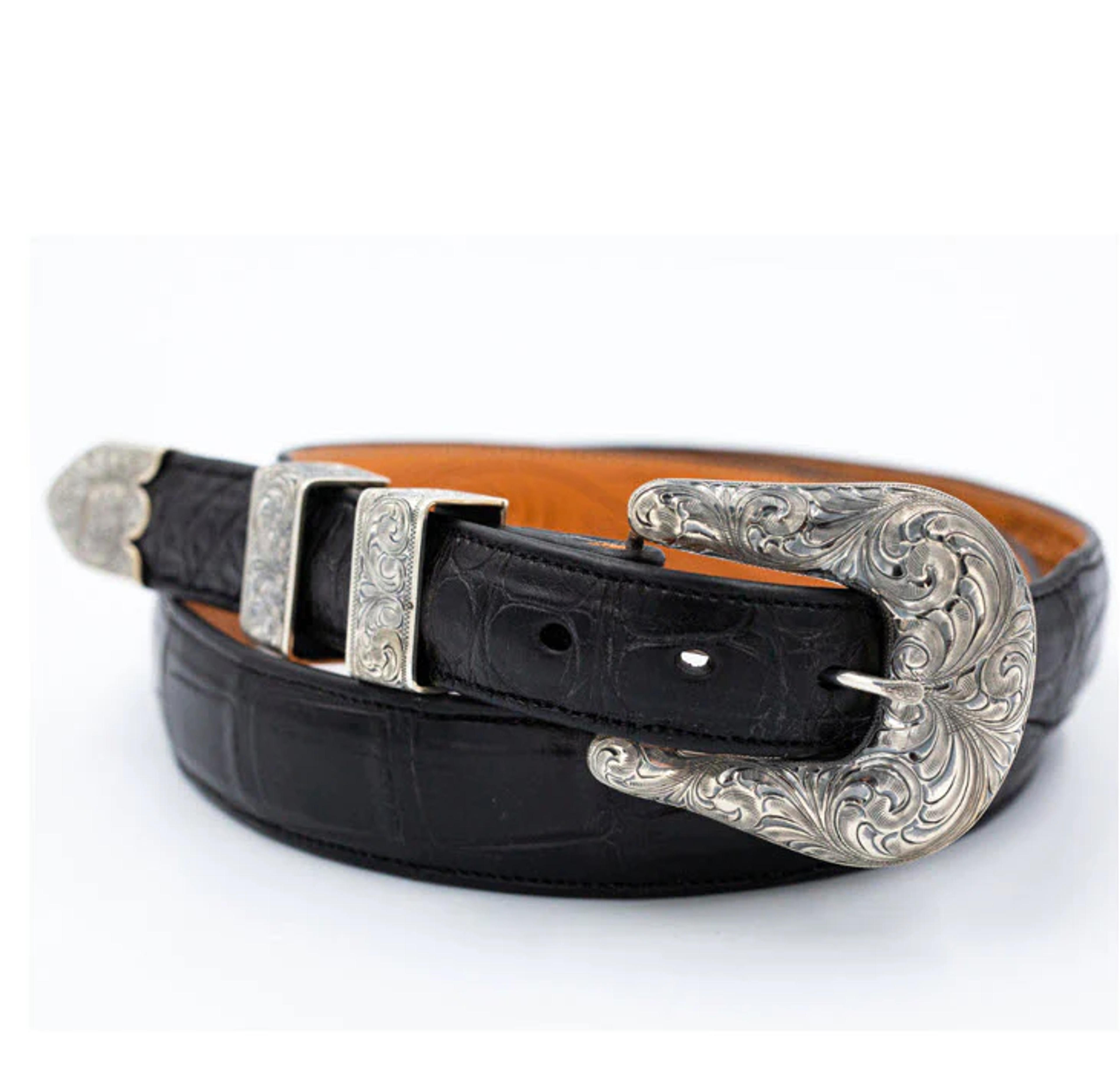 1.25″ Premium American Alligator Belt - BLACK