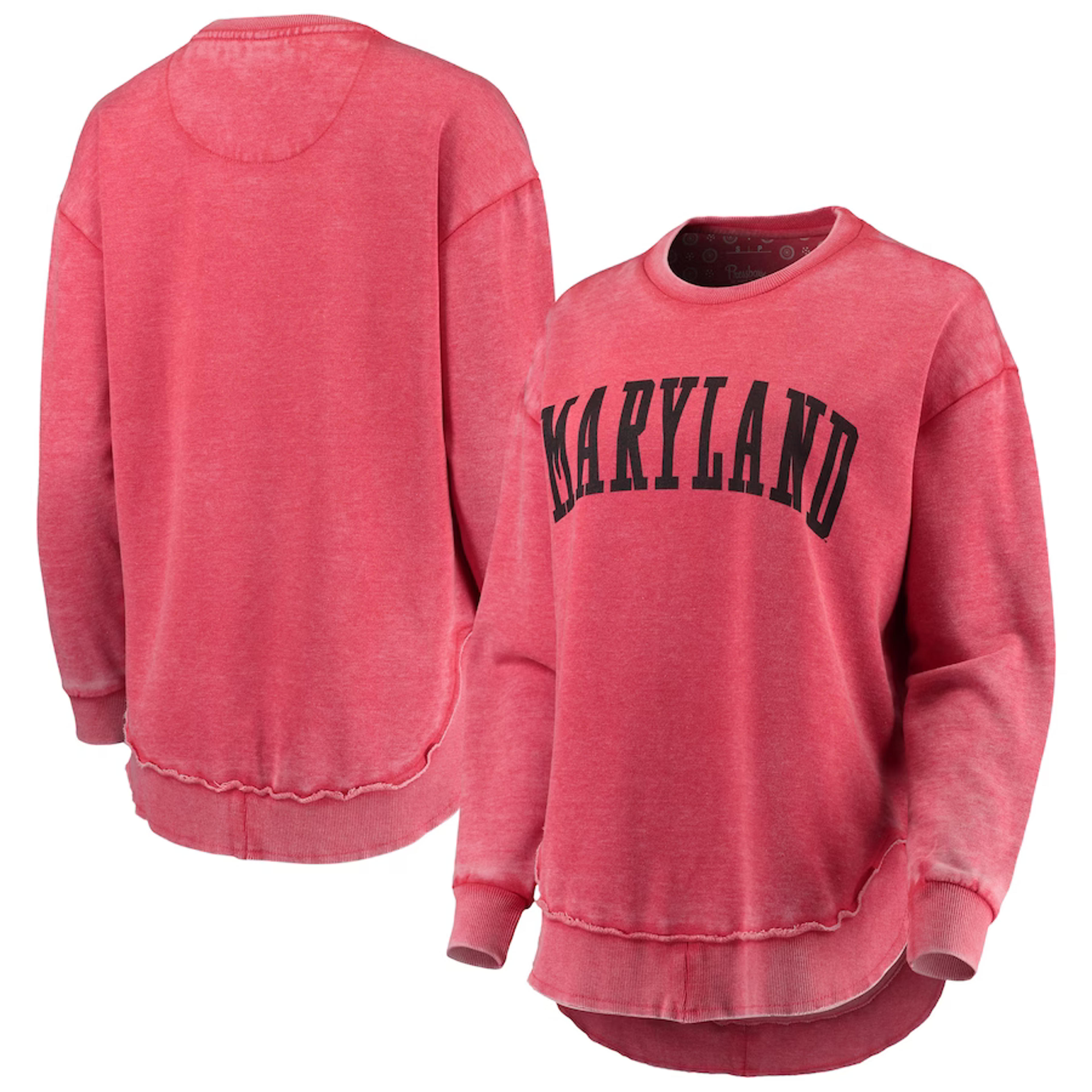Maryland Terrapins Pressbox Women's Vintage Wash Pullover Sweatshirt - Red