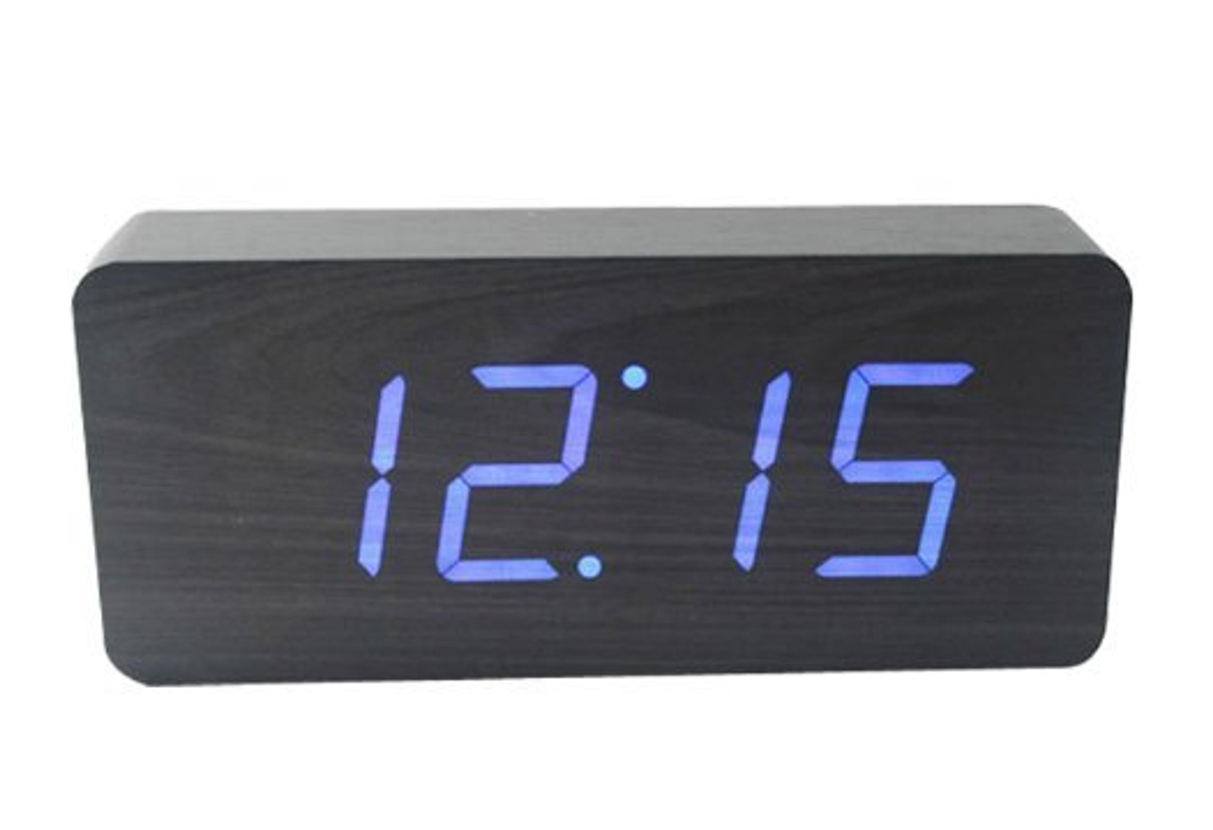 HITO Wood Grain LED Alarm Clock