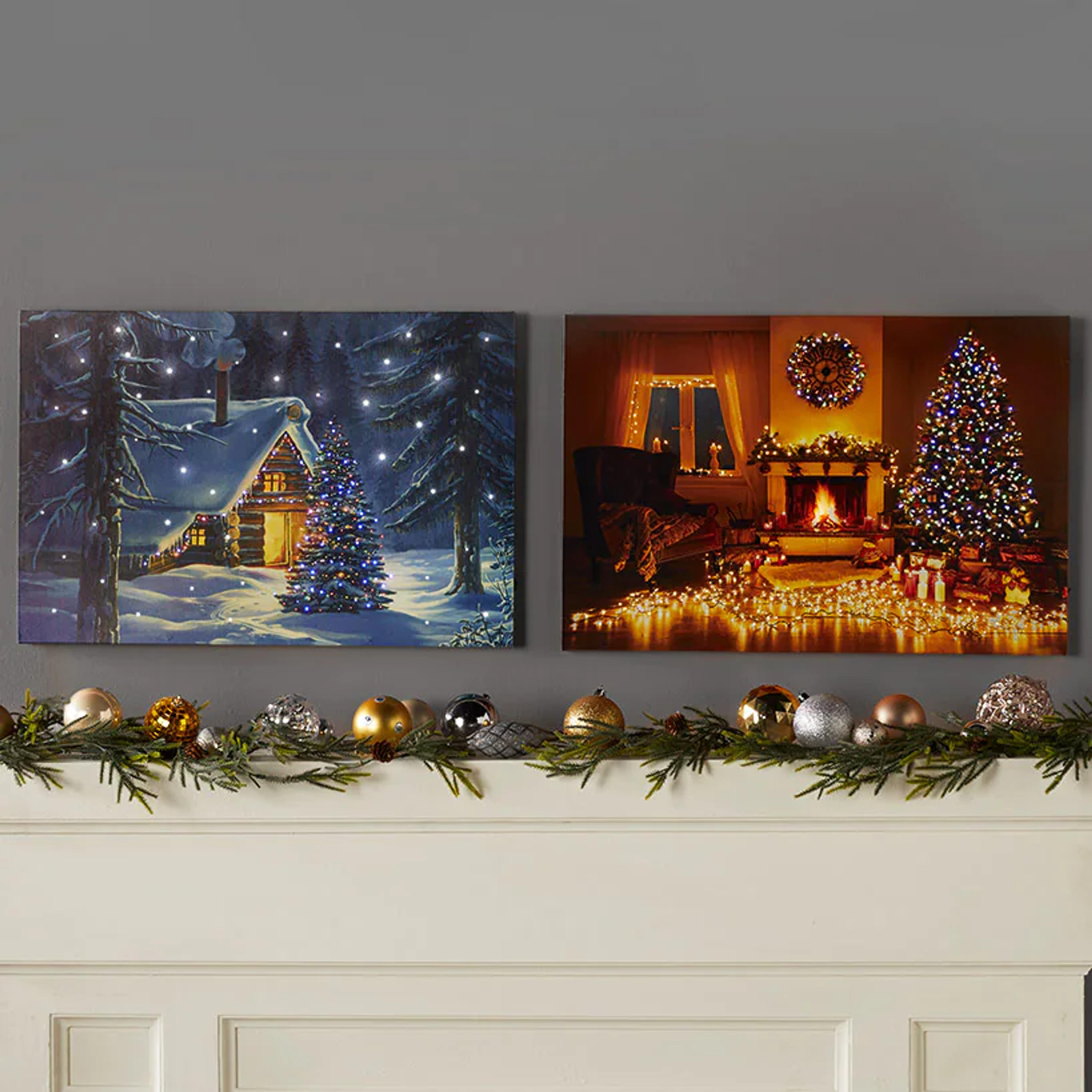 Fiber Optic Holiday Canvas Wall Art