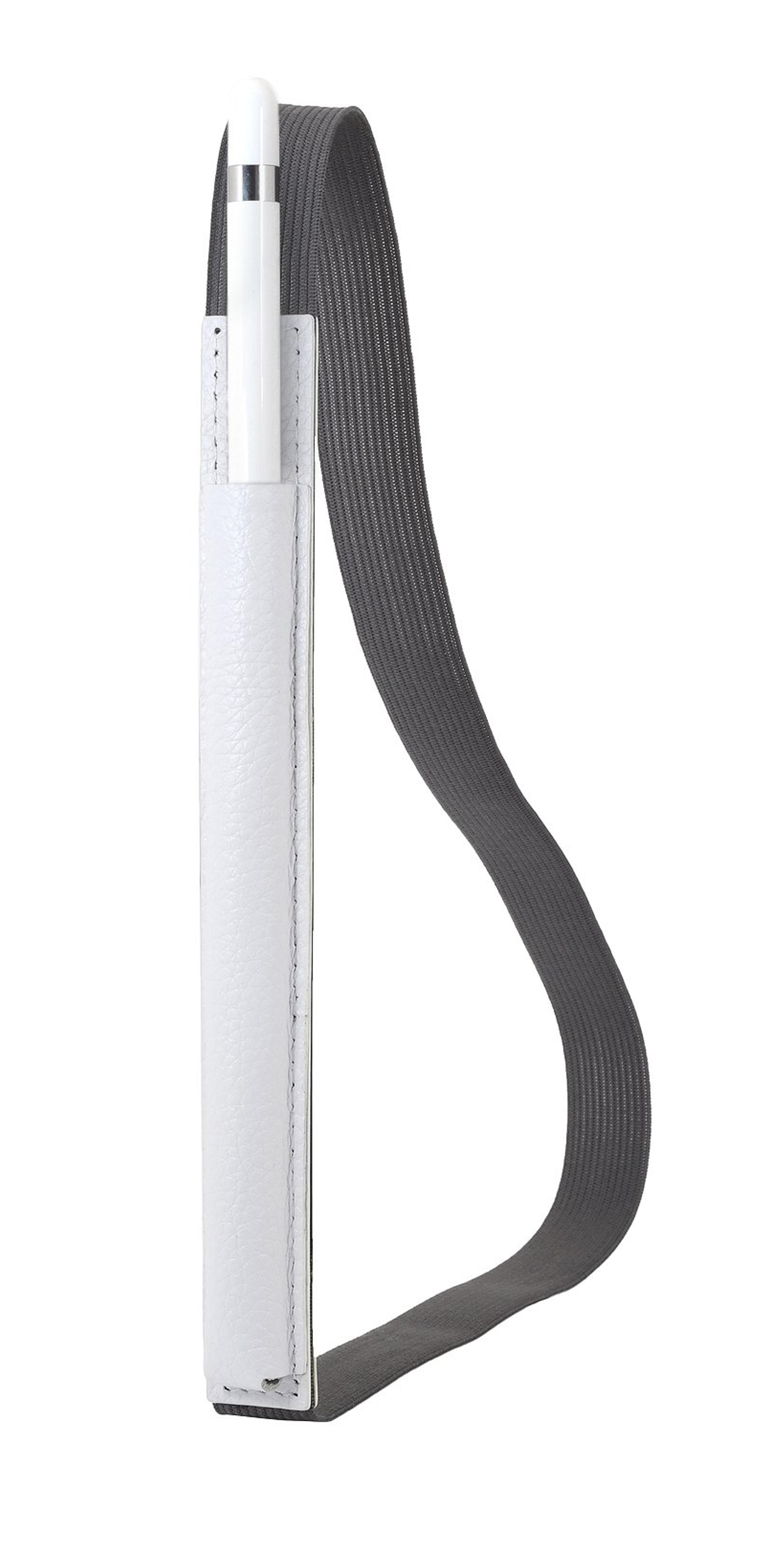 StilGut Apple Pencil Holder, Genuine Leather Sleeve, White