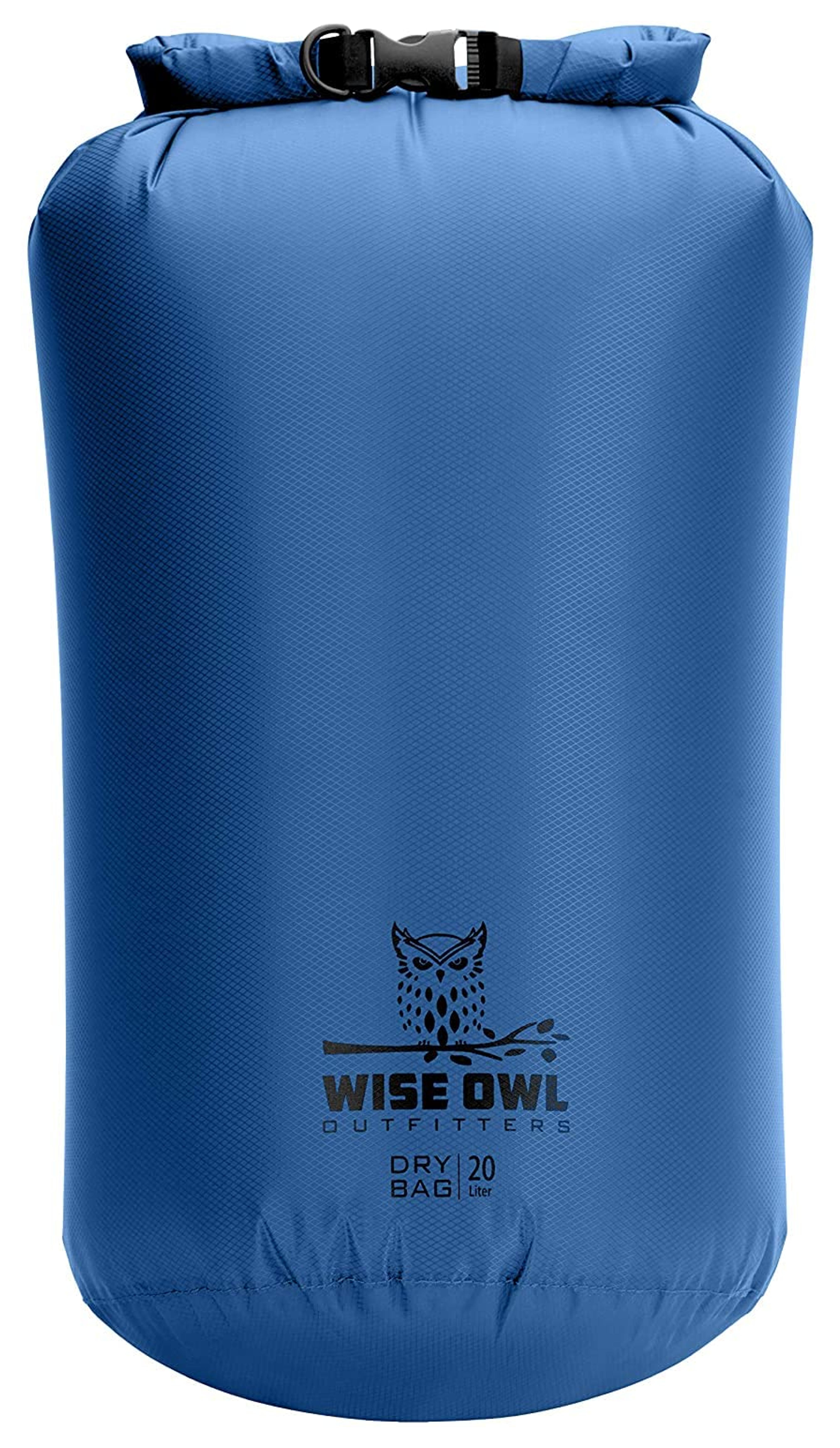 Wise Owl Outfitters Waterproof Dry Bag - Fully Submersible 1pk or 3pk Ultra Lightweight Airtight Waterproof Bags - 5L, 10L and 20L Sizes - Diamond Ripstop Roll Top Drybags