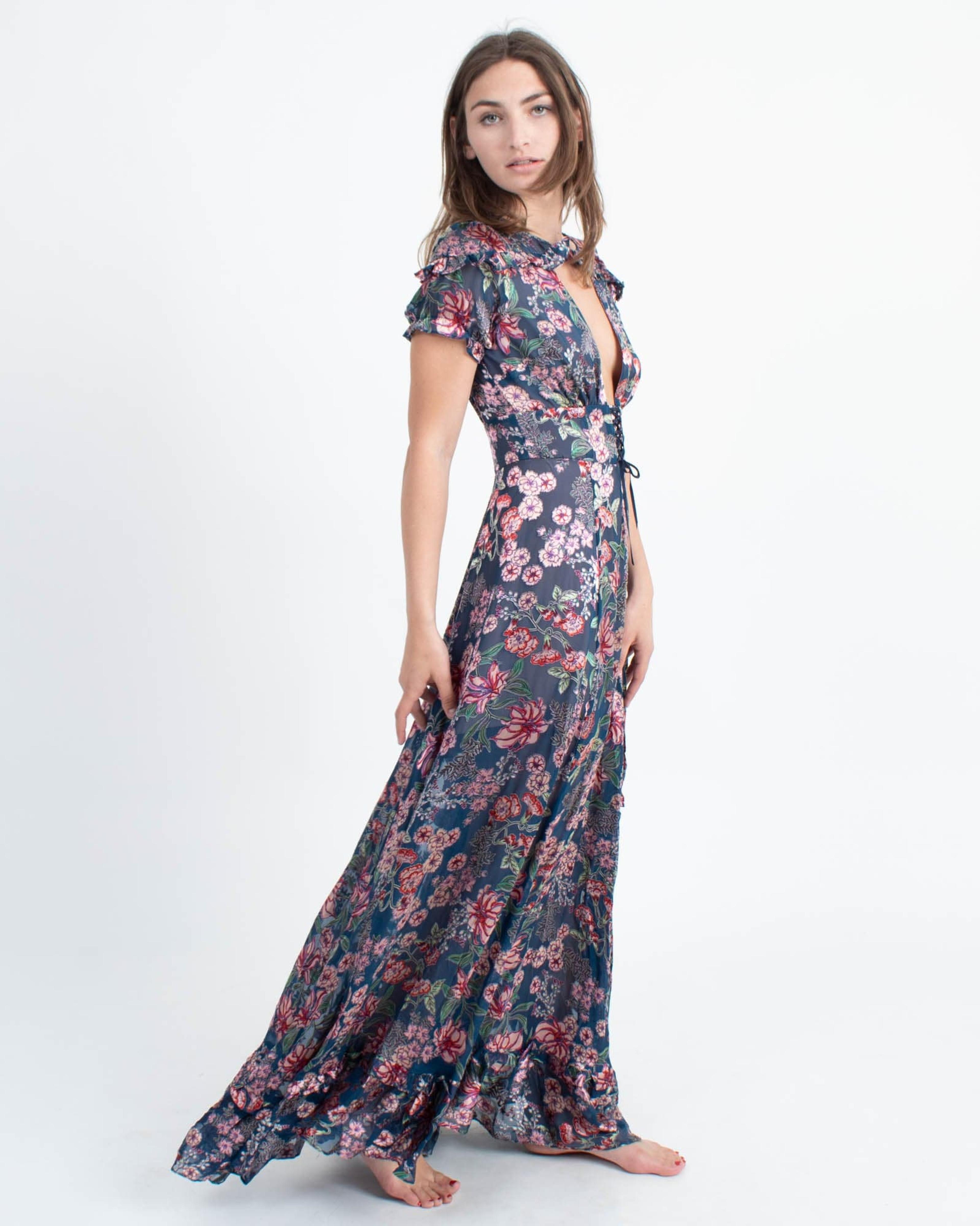 "Flora" Floral Maxi Dress - The Revury