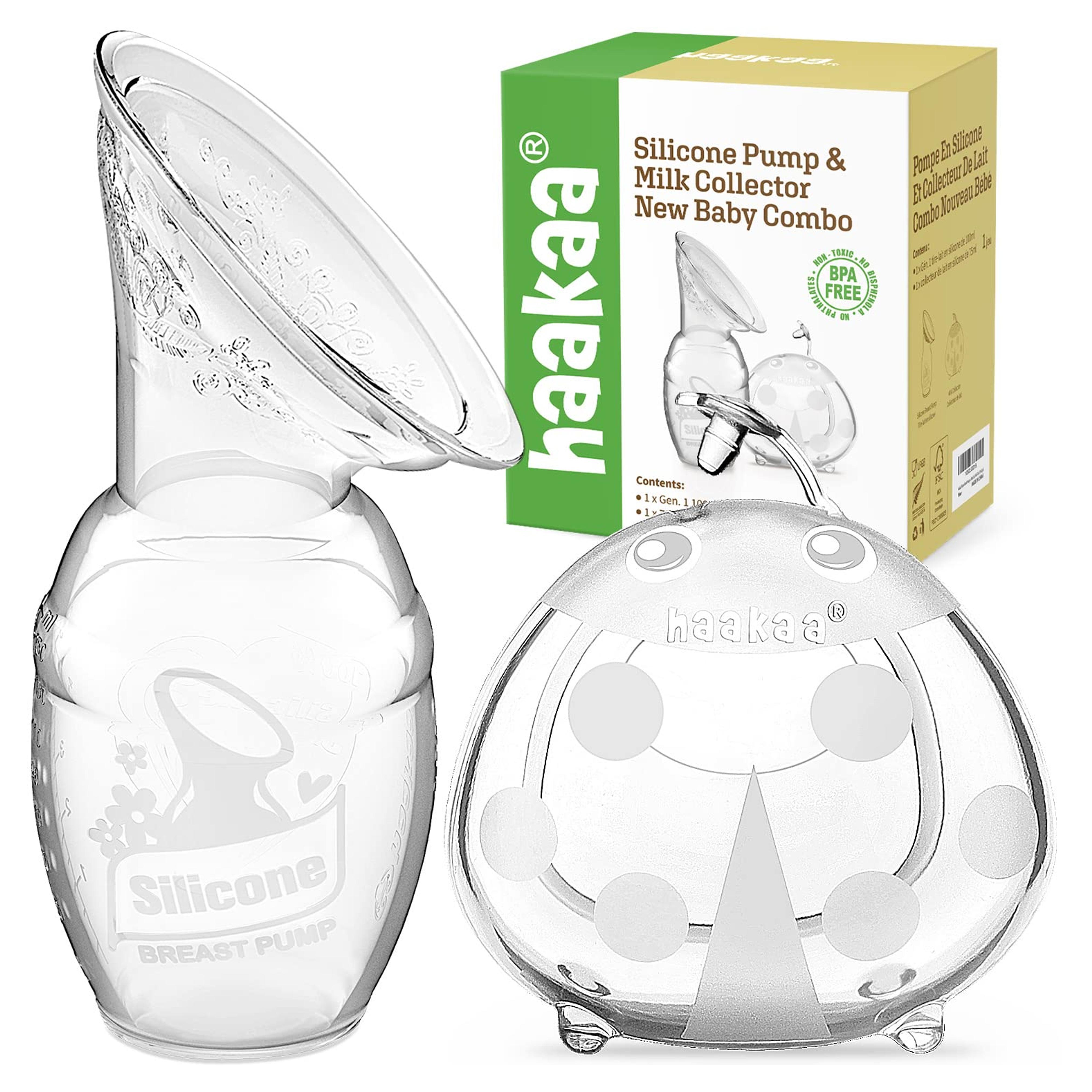 Amazon.com: haakaa Manual Breast Pump 4oz/100ml and Ladybug Milk Collector 2.5oz/75ml Combo for Breastfeeding, Made of Food Grade Silicone : Baby