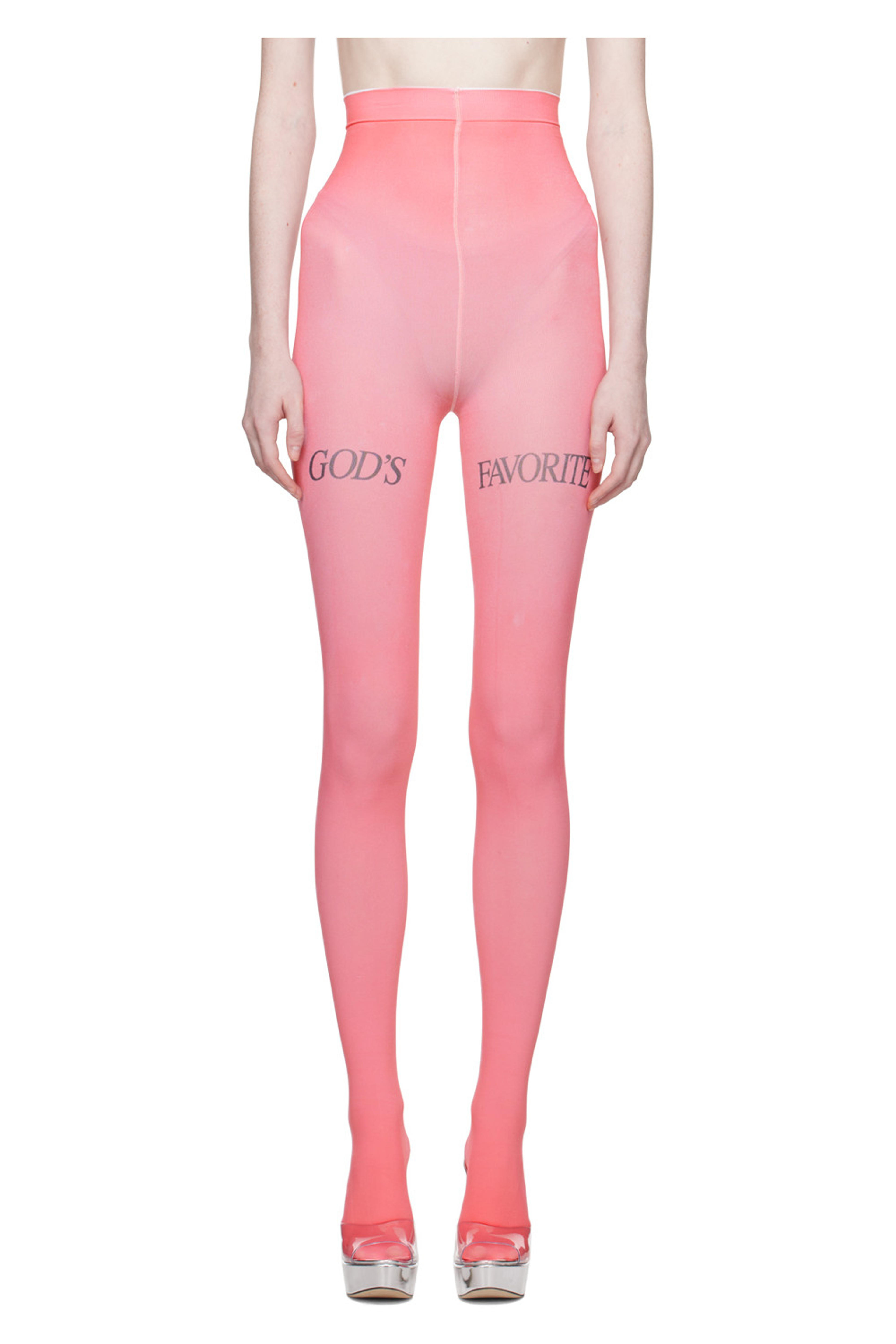 Pink 'God's Favorite' Tights by Praying on Sale