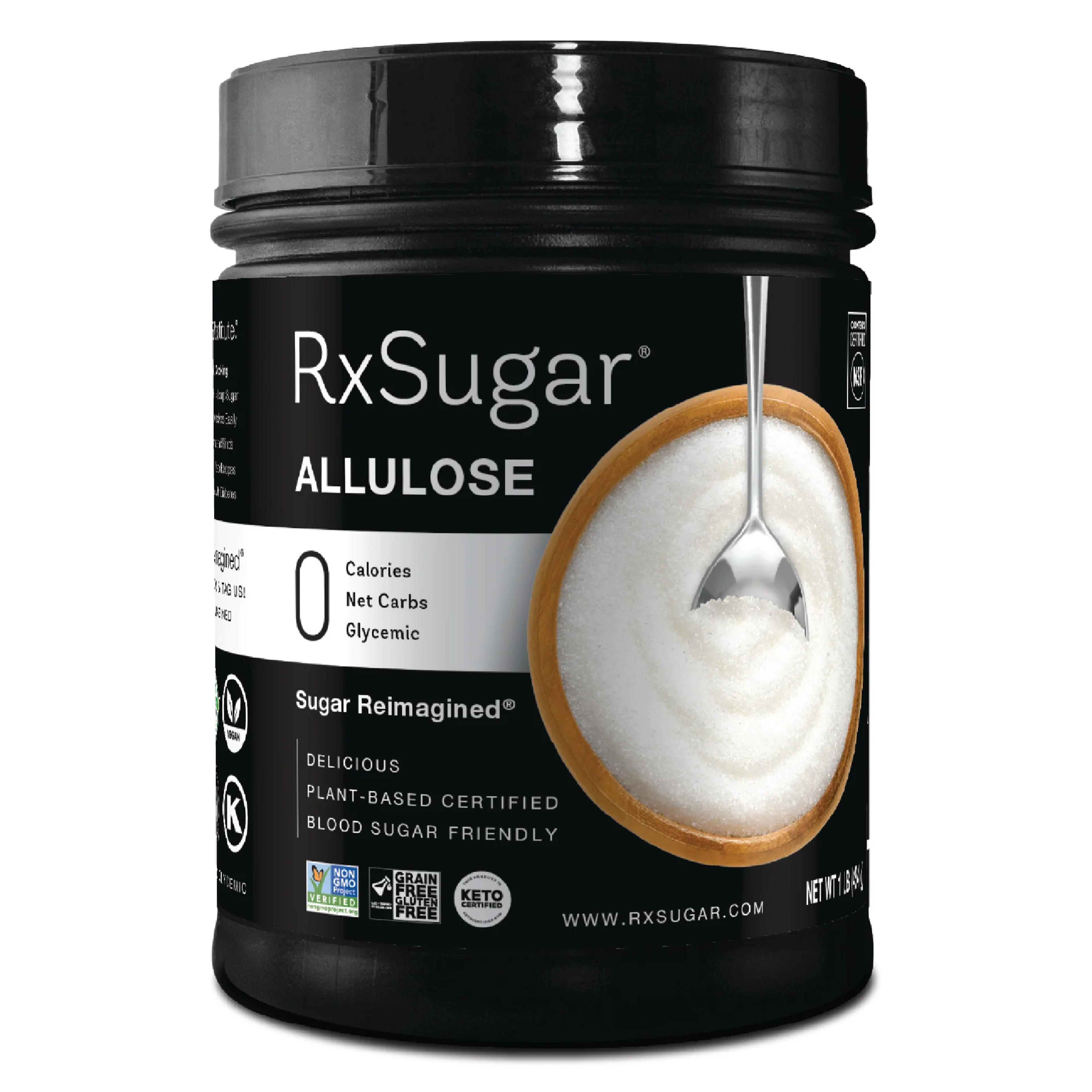 RxSugar 1 lb Keto, Paleo, Natural Sugar, Non-GMO, 0 Calories, 0 Glycemic, Allulose - RxSugar®