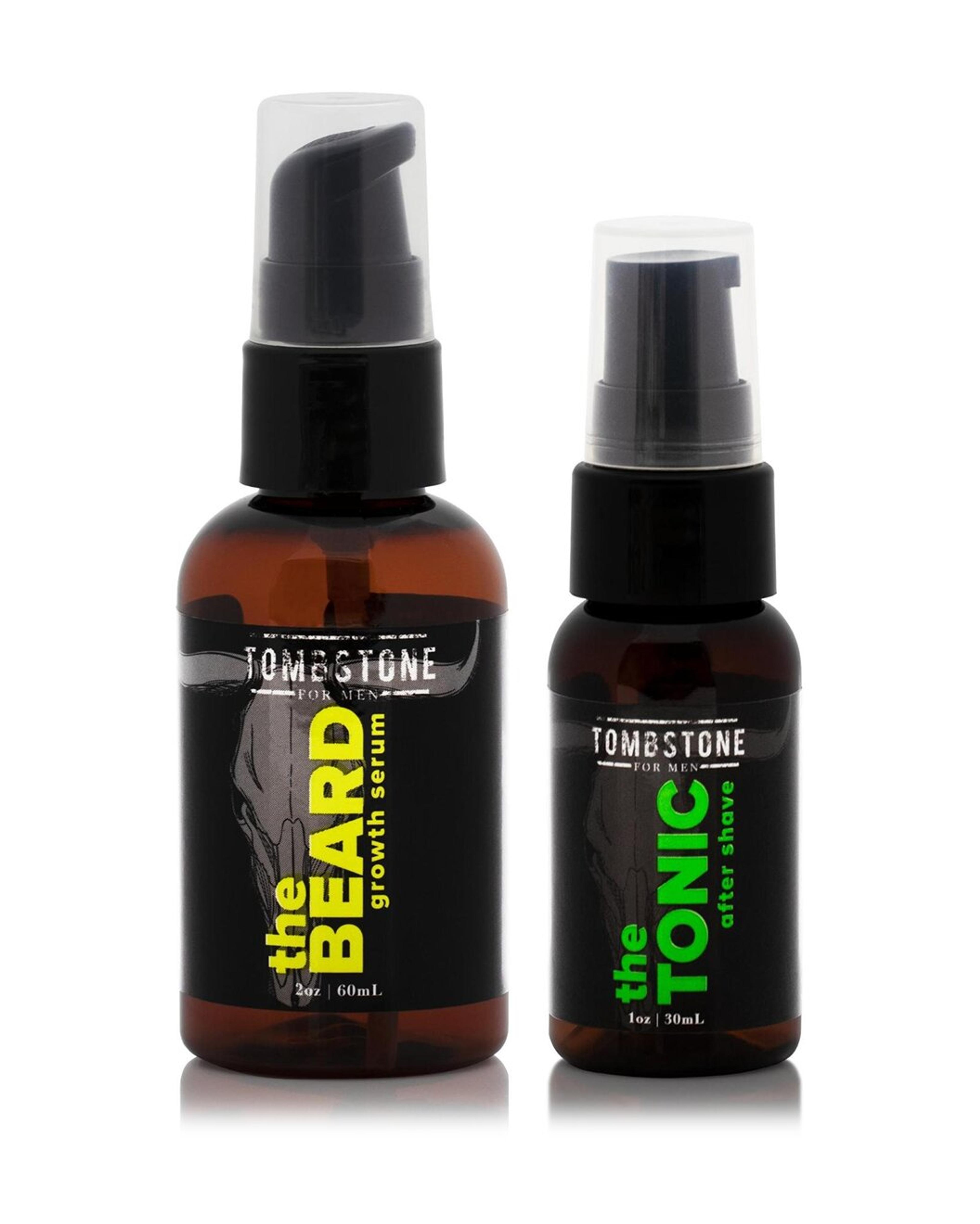 Tombstone for Men The Beard KGF Vegan Beard Growth Serum & The Tonic After Shave Kit / Gilt