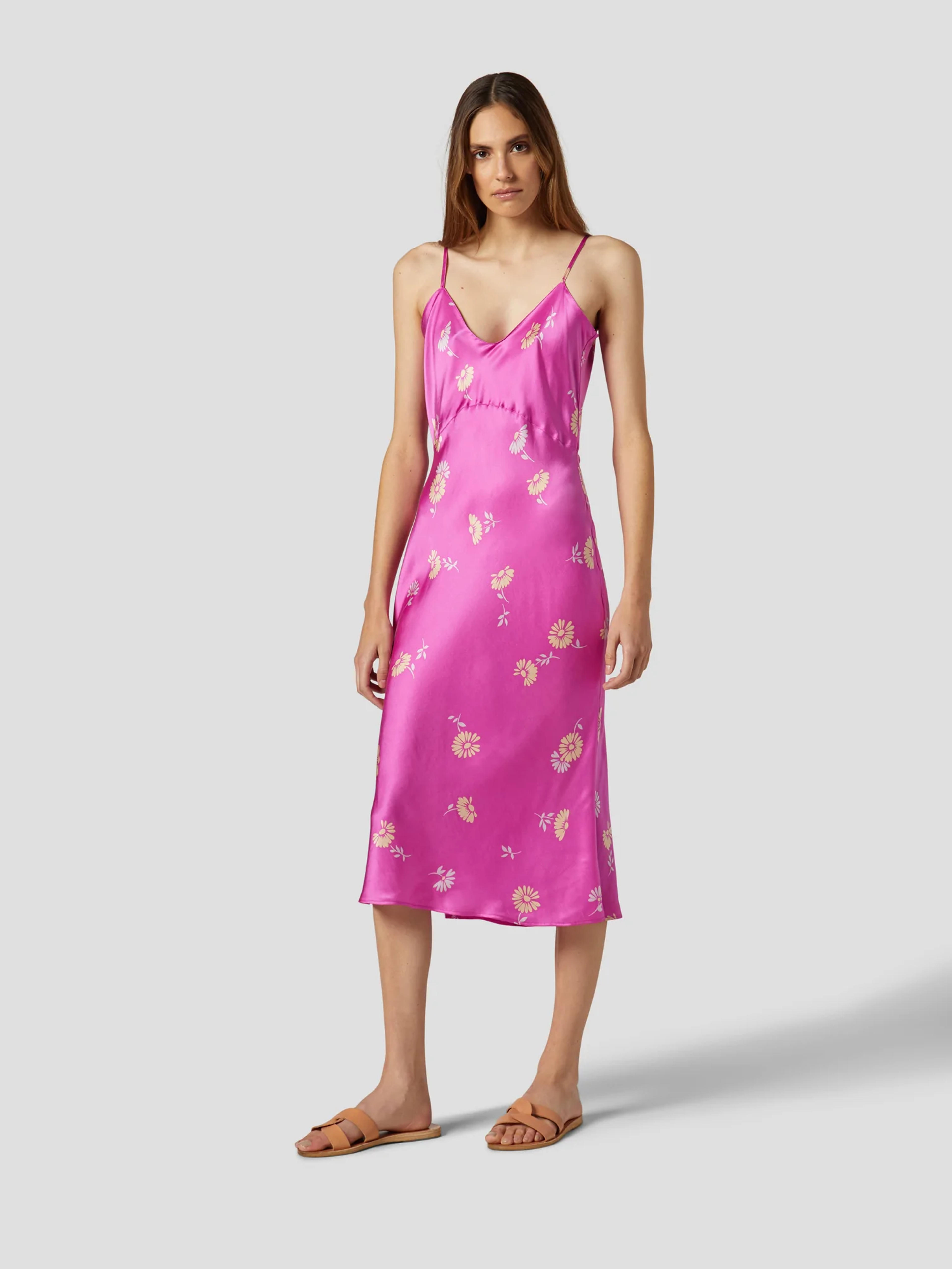 Pink Rosebud Multi Women's Sabelia Silk Satin Dress Pink Rosebud Multi – Equipment