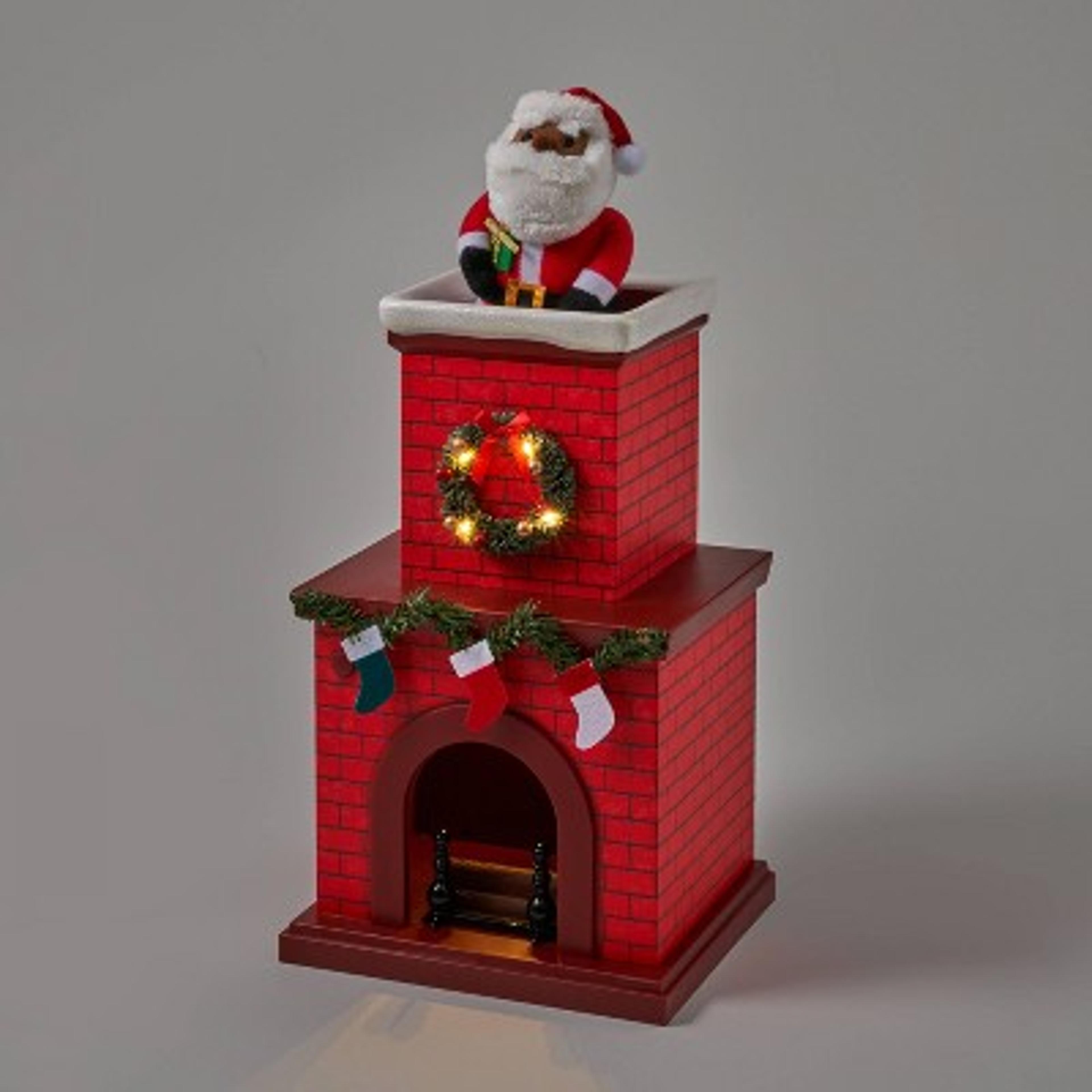 Animated Chimney with Santa Decorative Figurine - Wondershop™