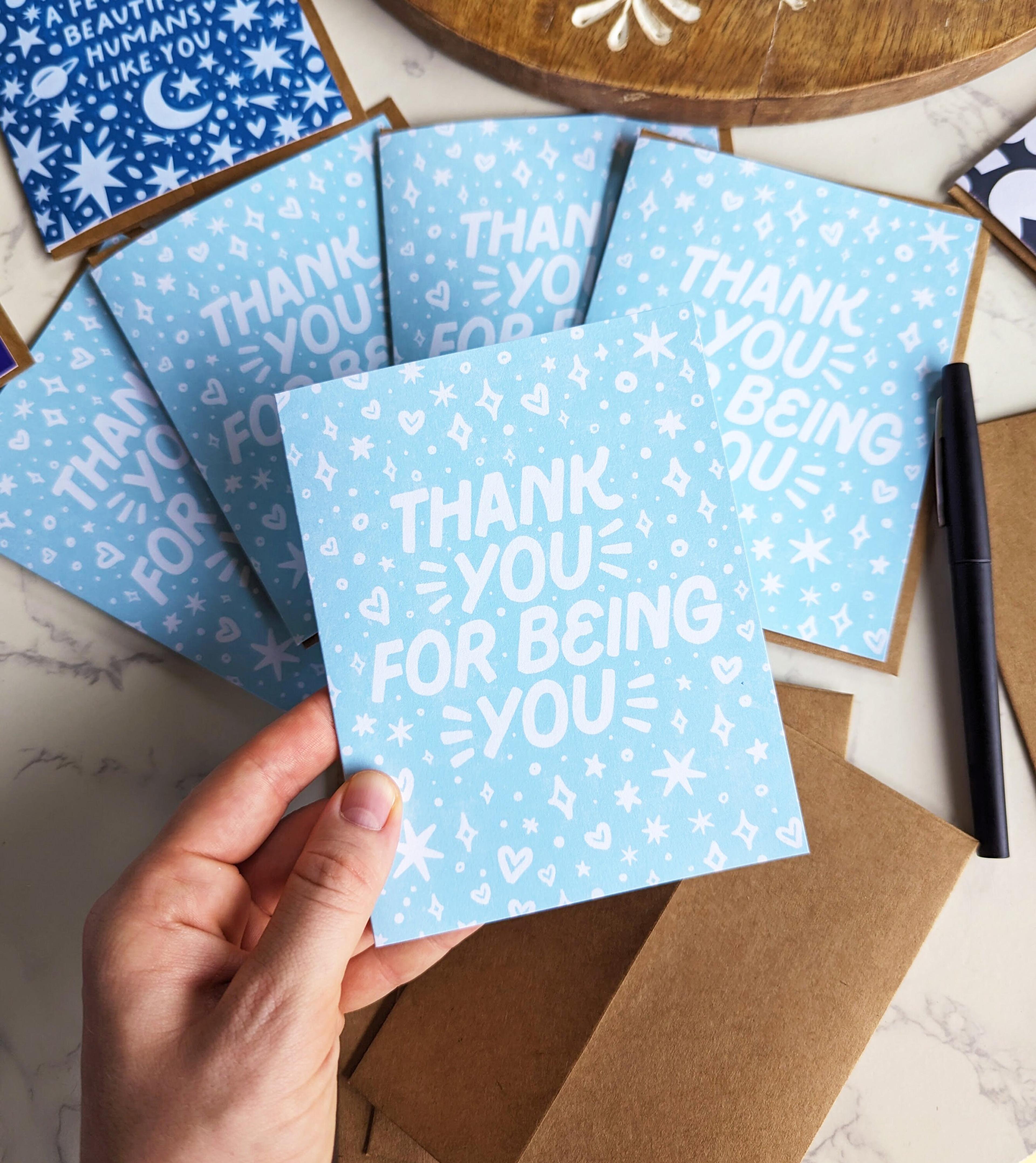 NEW 100% Recycled Thank You Cards Cute Colorful Night Sky - Etsy