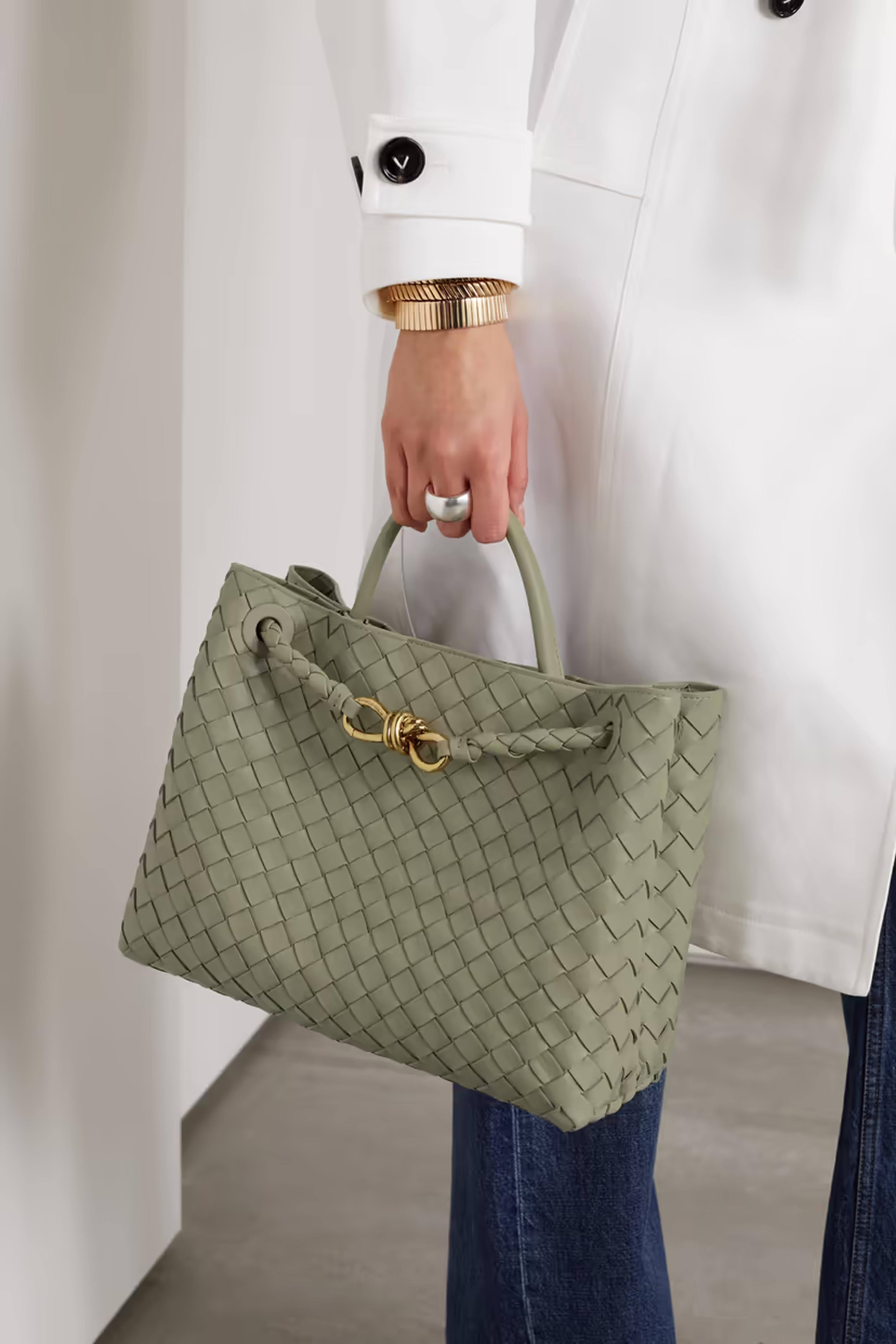 Light green Andiamo embellished intrecciato leather tote | BOTTEGA VENETA | NET-A-PORTER