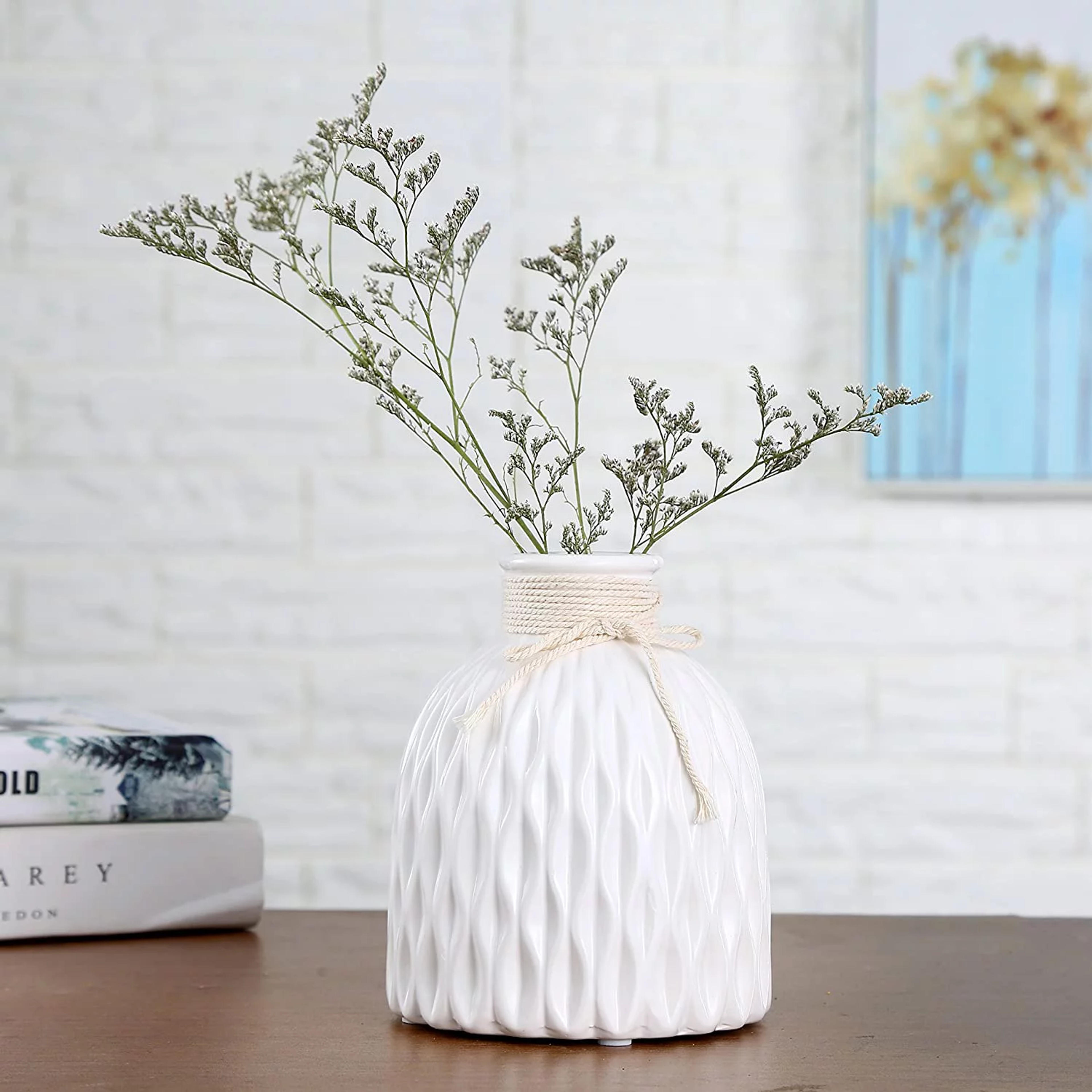 Yirtree Nordic Style Plastic Faux Striped Vase Rustic Home Decor, Modern Farmhouse; Ideal Shelf Décor, Table Décor, Bookshelf, Mantle, Entryway - Walmart.com