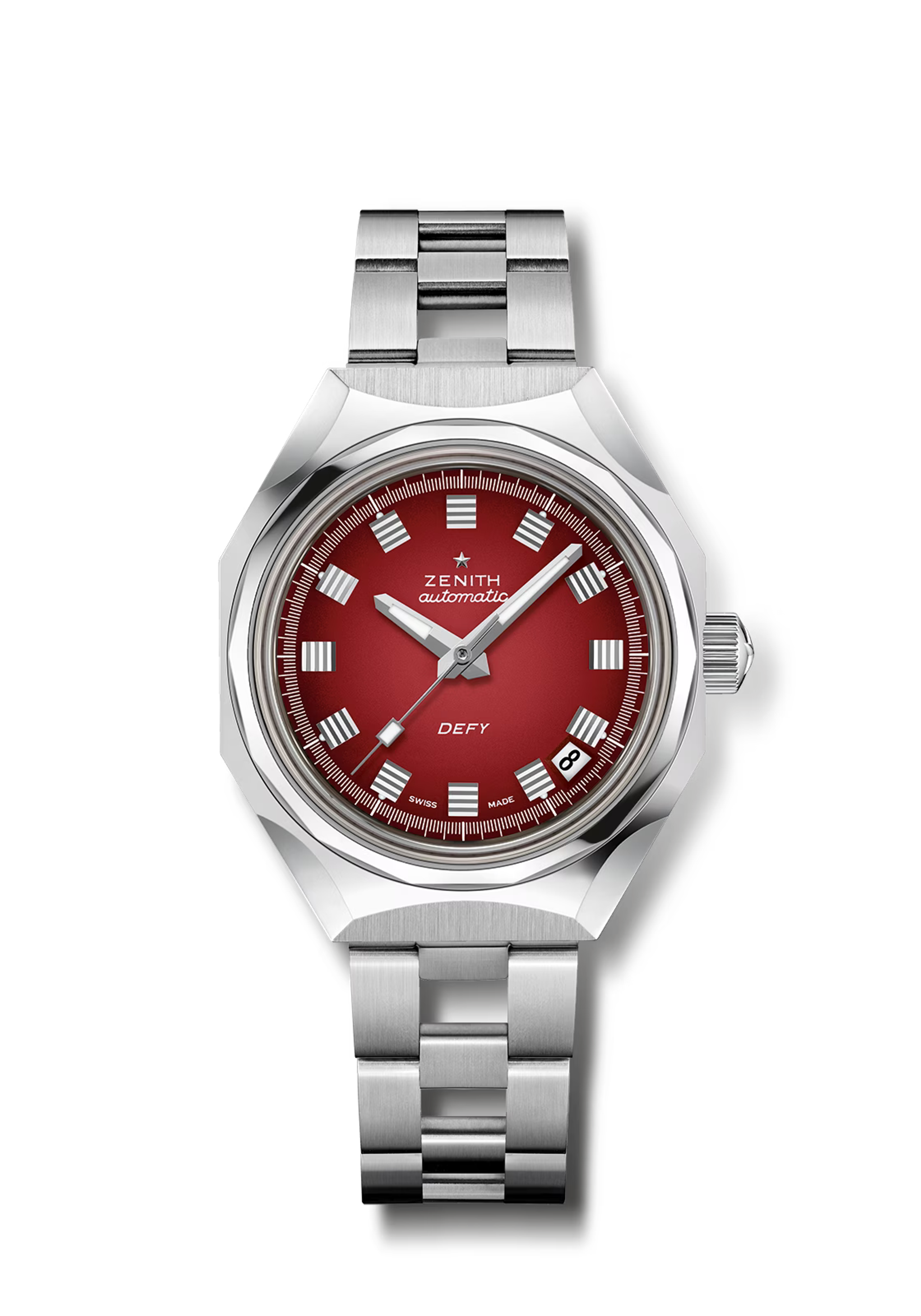 ZENITH DEFY Revival A3691 automatic watch in steel with red dial