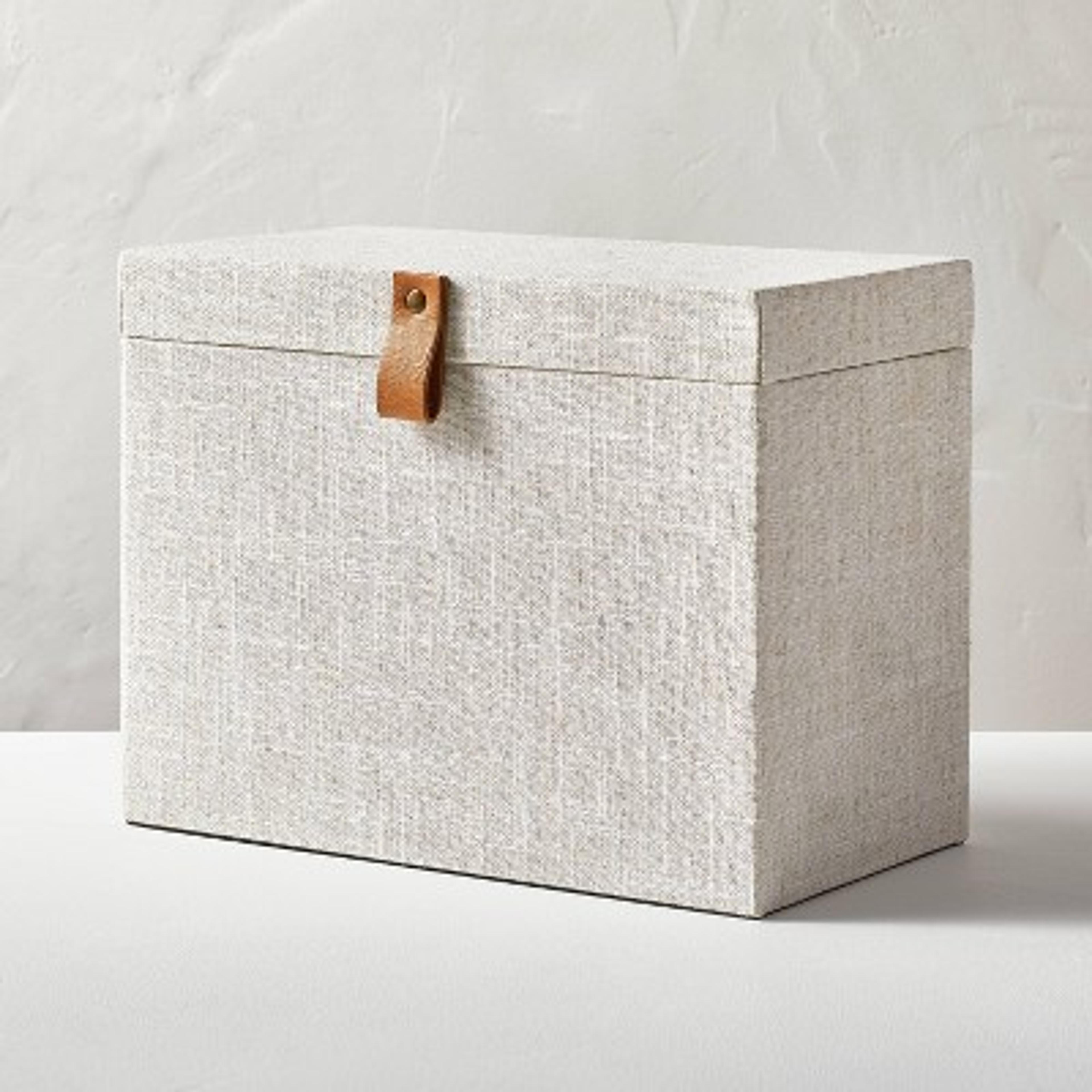 Fabric File Box With Faux Leather Accent Cream - Hearth & Hand™ With Magnolia : Target