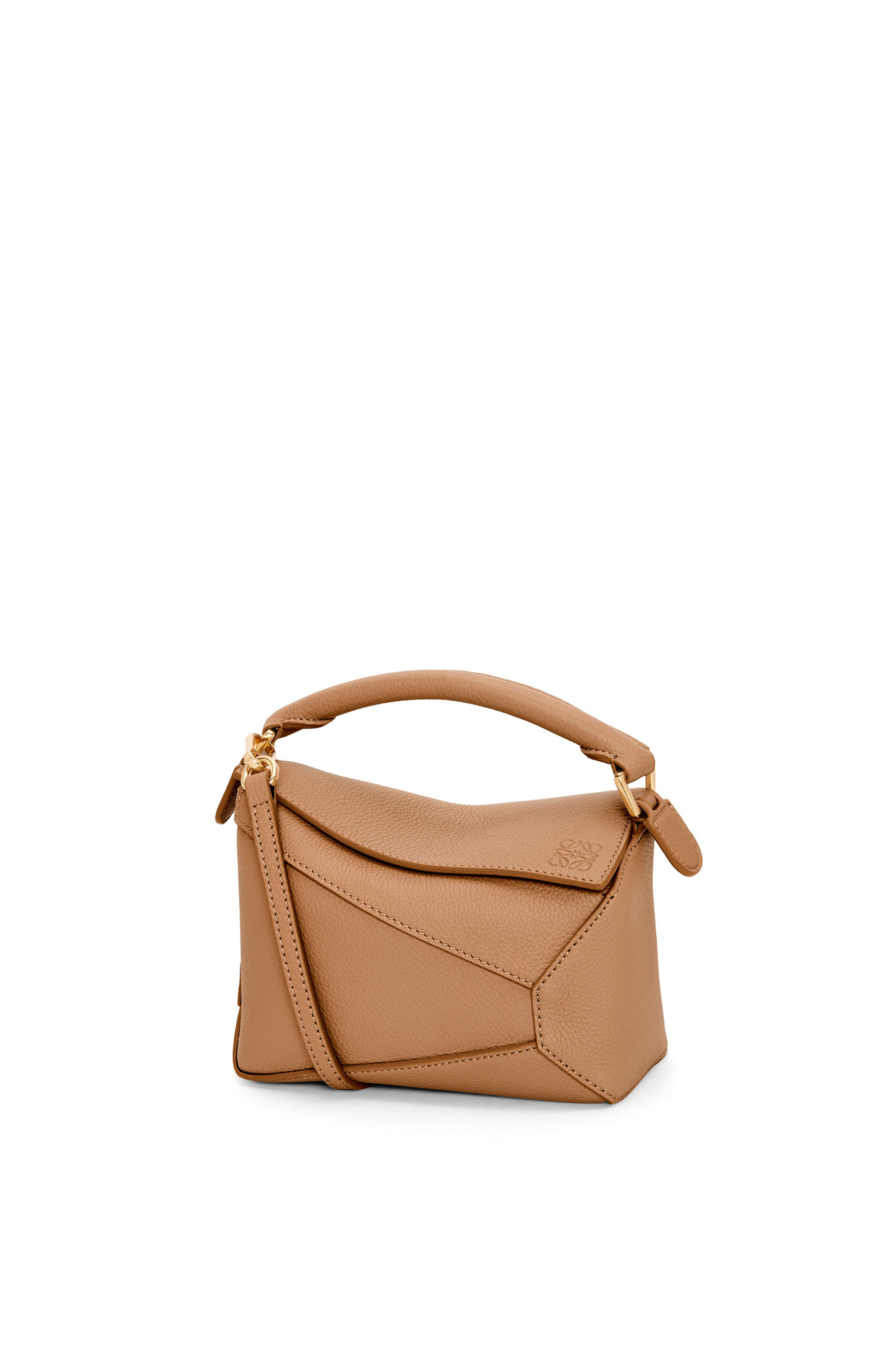 Mini Puzzle bag in soft grained calfskin Toffee