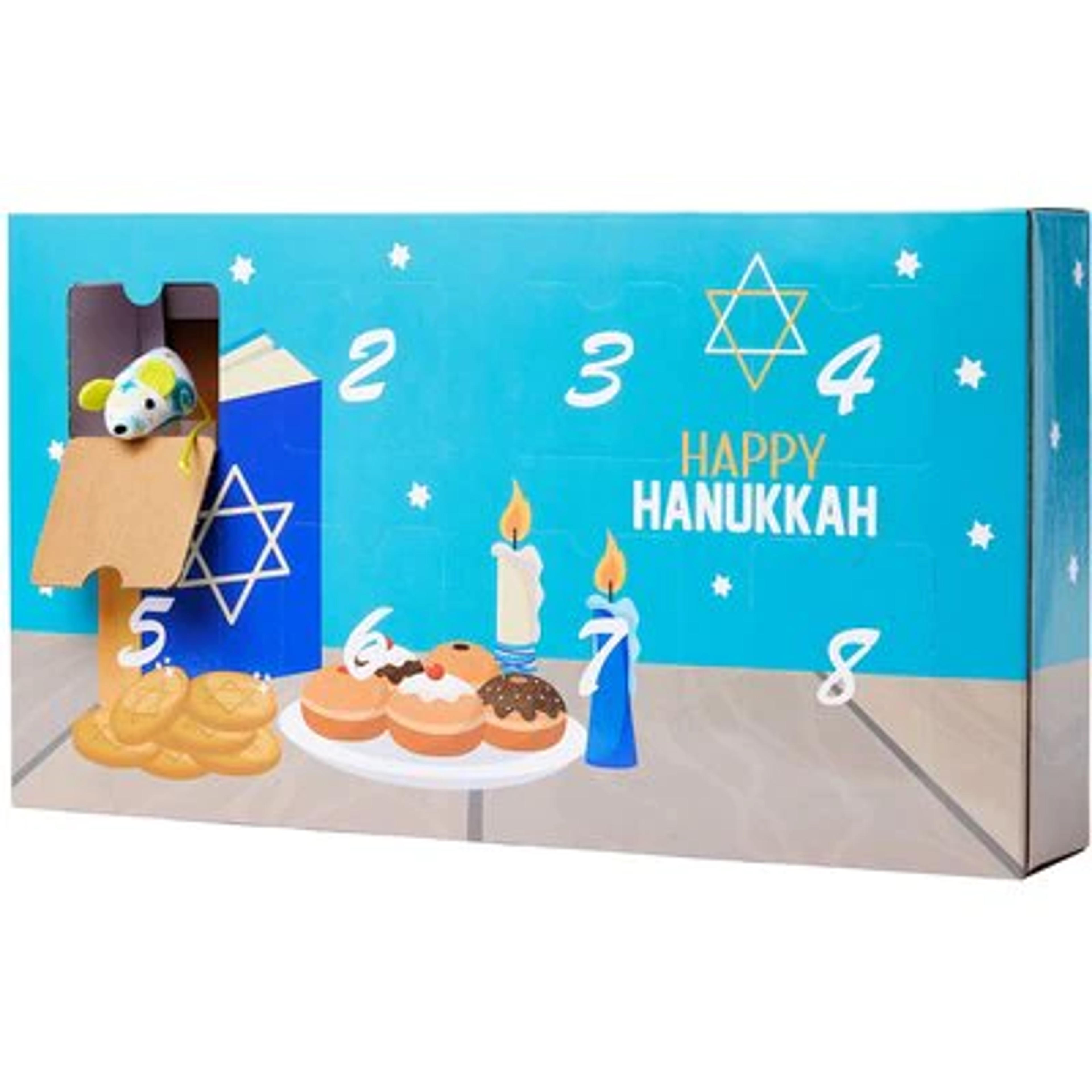 Frisco Holiday 8 Days of Hanukkah Cardboard Advent Calendar with Toys for Cats