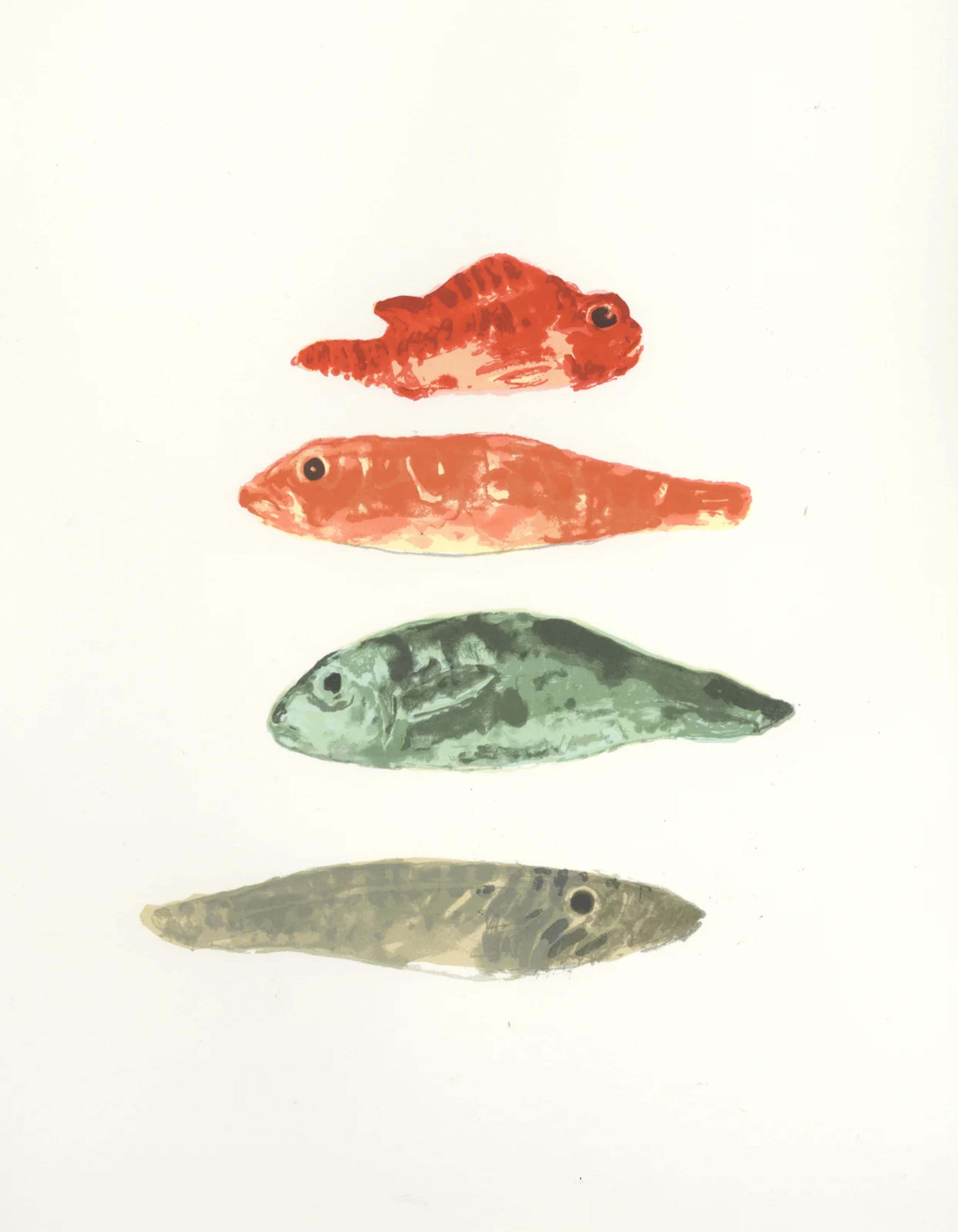 Elizabeth Blackadder, Four Fish, 2013