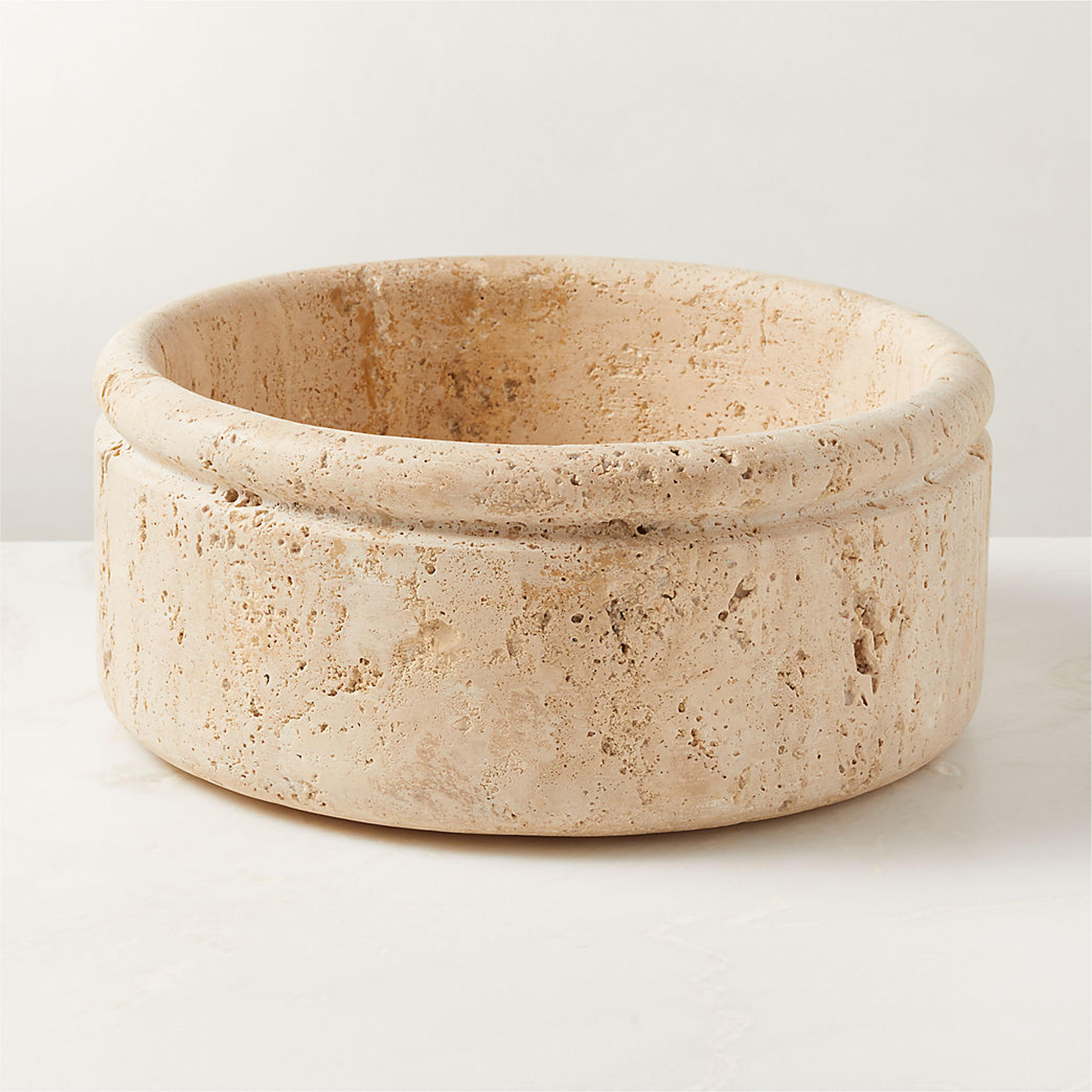 Condesa Travertine Bowl | CB2