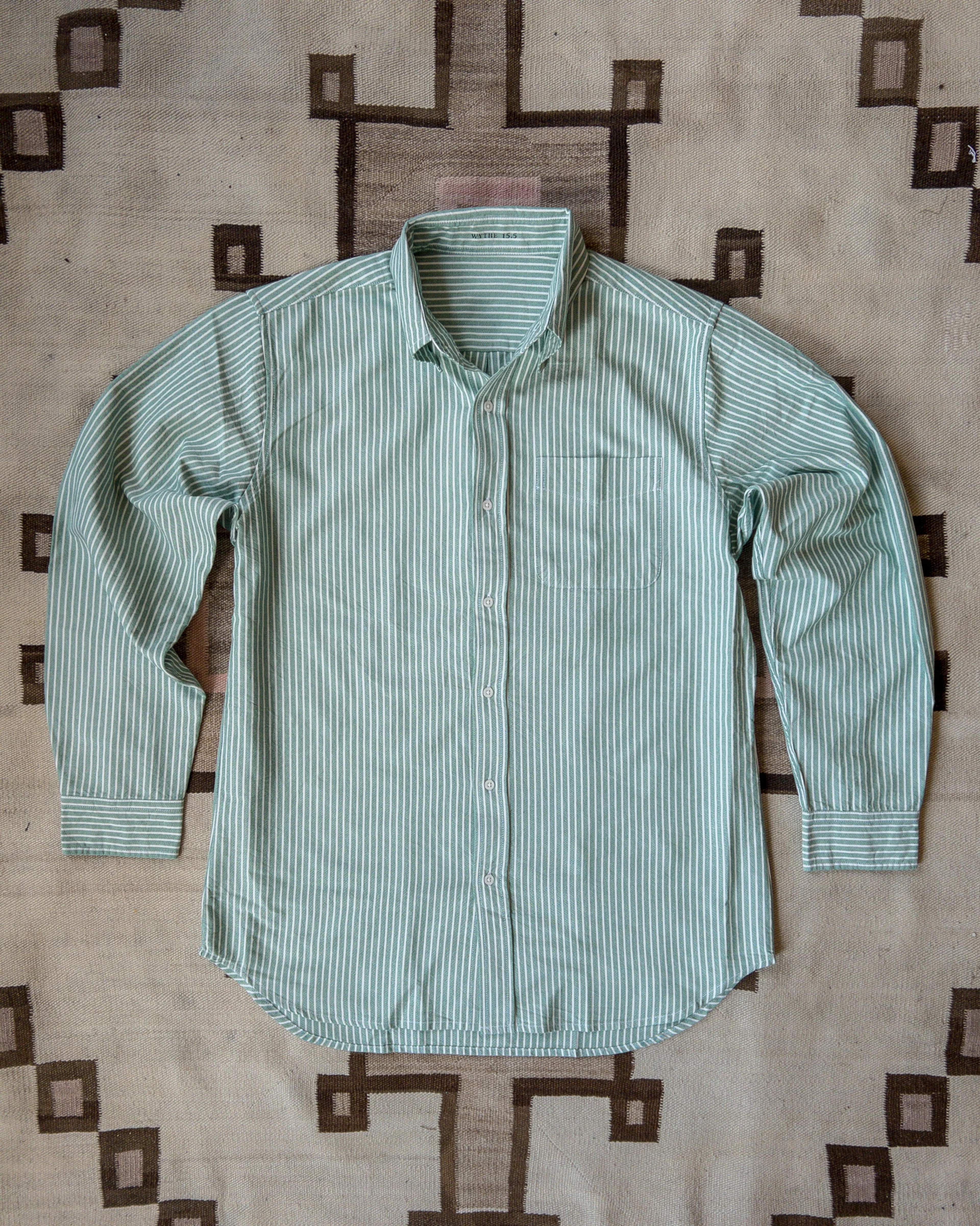 *NEW* Oxford Cloth Button Down - Evergreen Stripe – Wythe New York