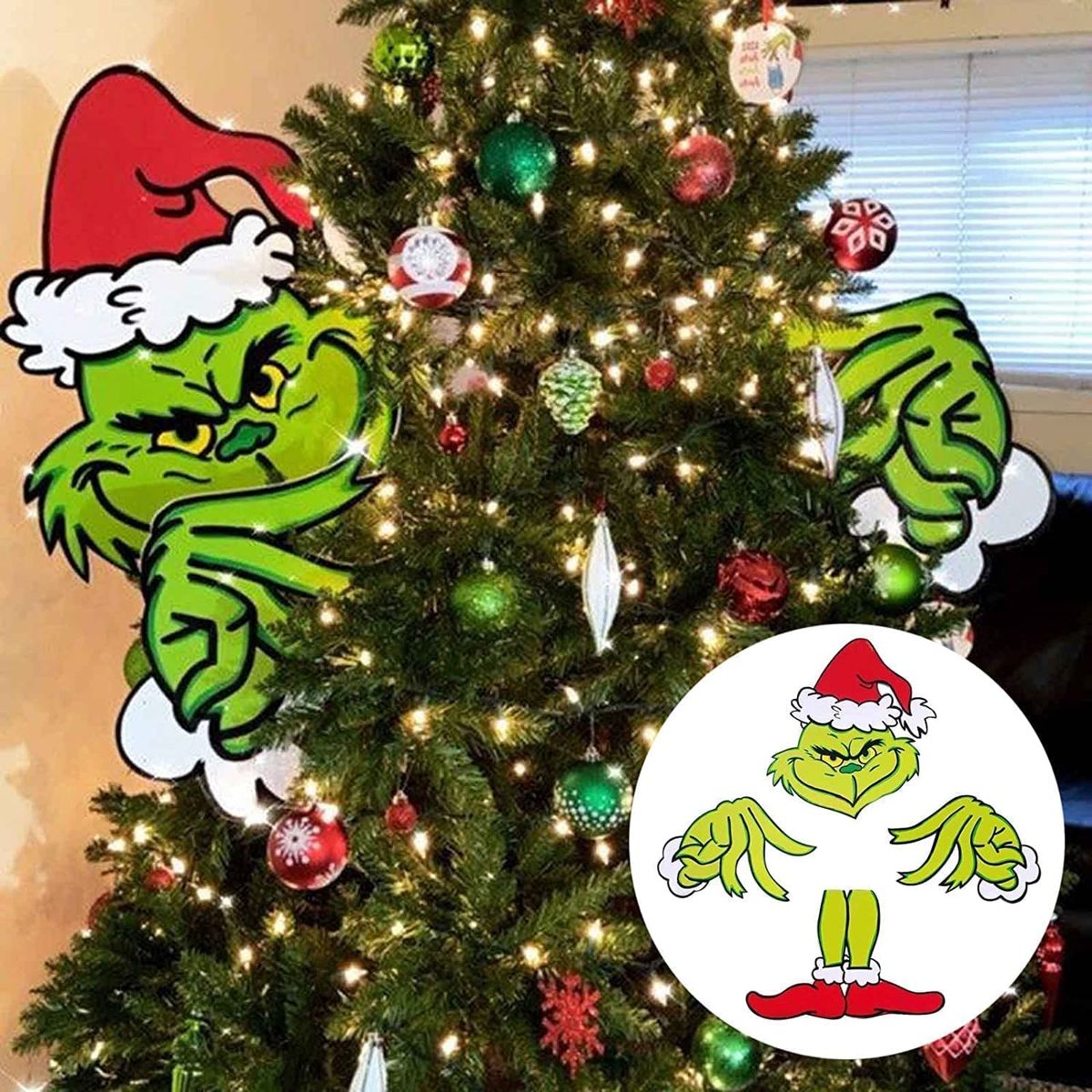 Possible Dreams Decorate Grinch in a Cinch Clothtique Christmas Tree Topper  Set