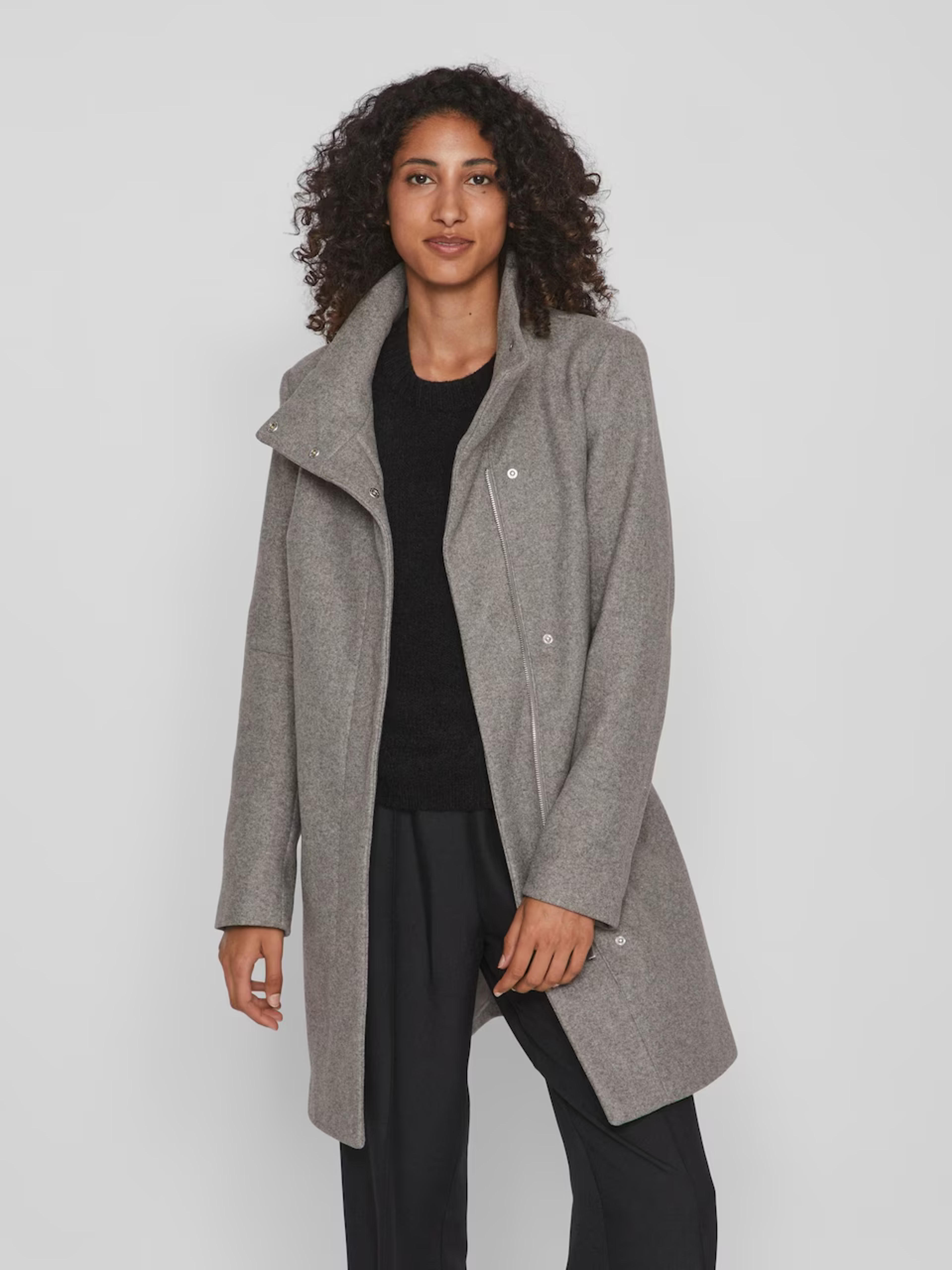 VILA Between-Seasons Coat in Mottled Grey | ABOUT YOU