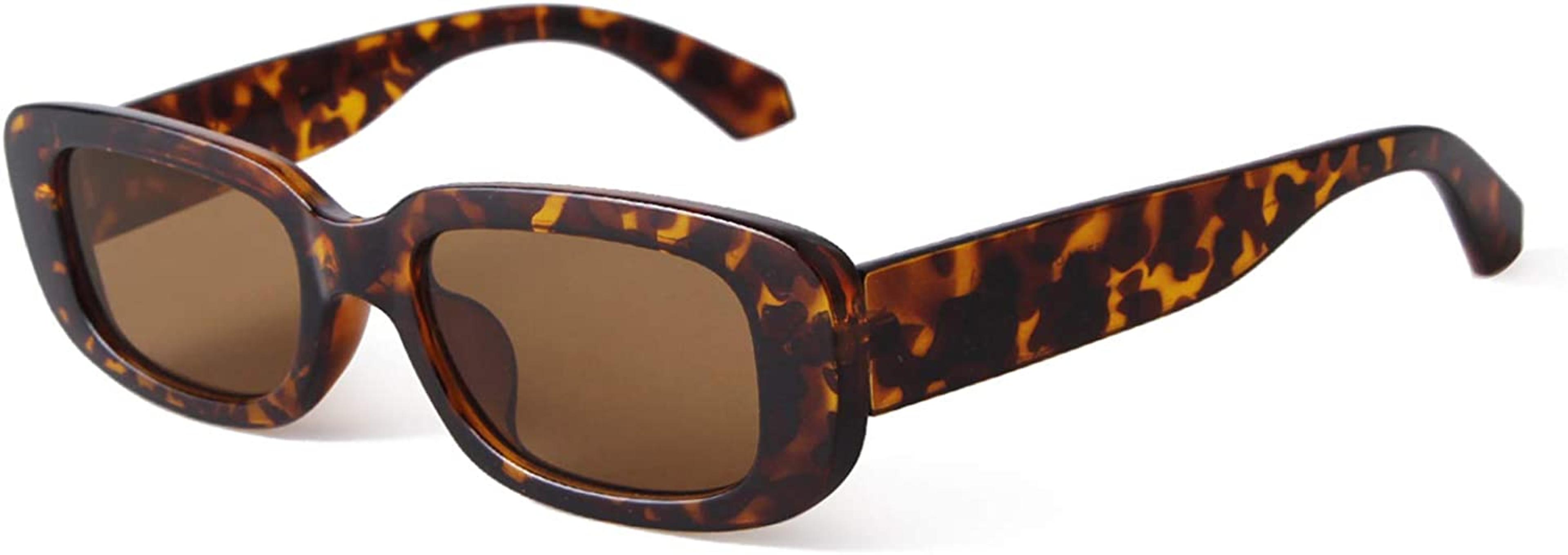 GIFIORE Trendy Rectangle Sunglasses Retro Cool 90s Vintage Fashion Narrow Square Frame UV400 Protection