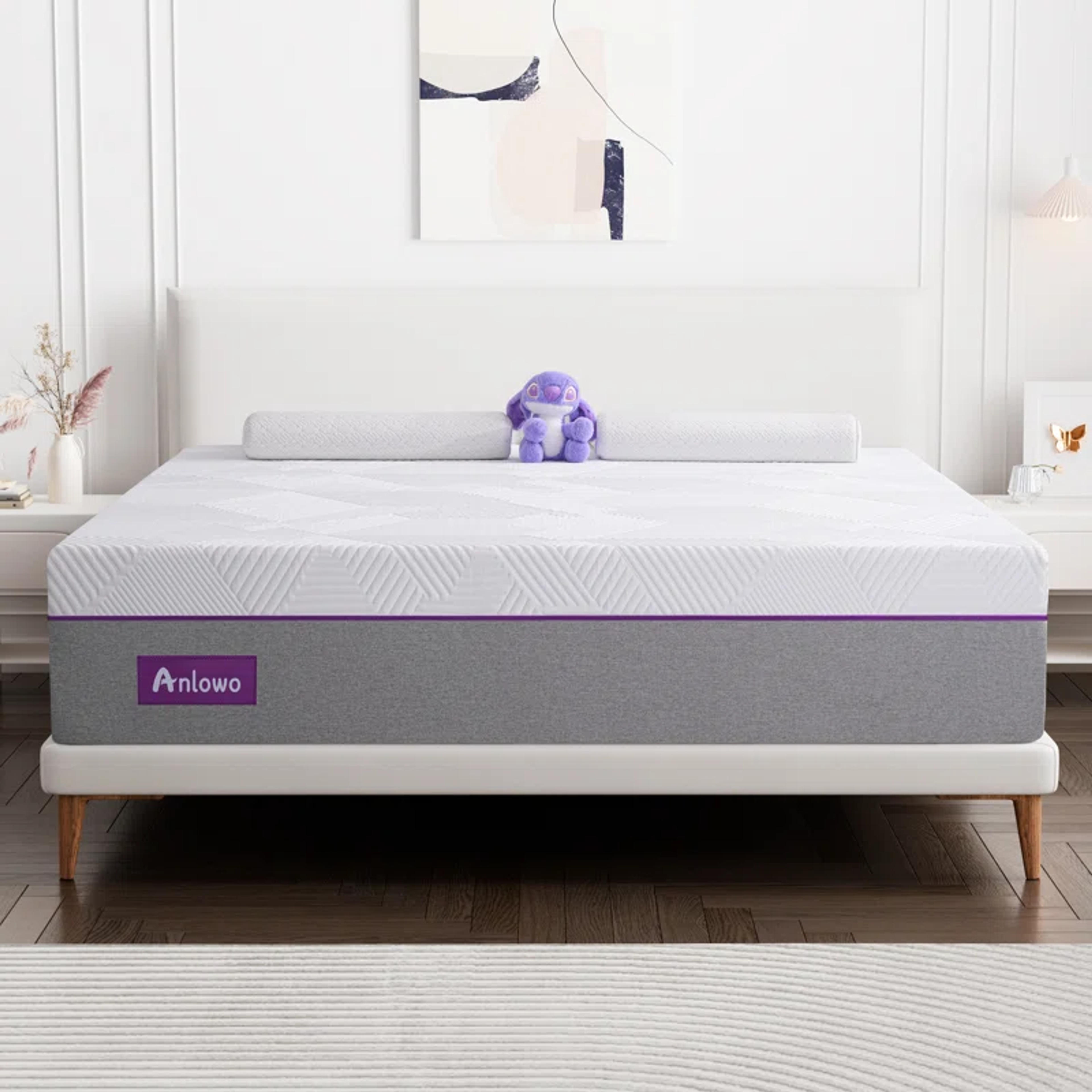 Anlowo 12'' Plush Gel Memory Foam Mattress Bed in a box & Reviews | Wayfair