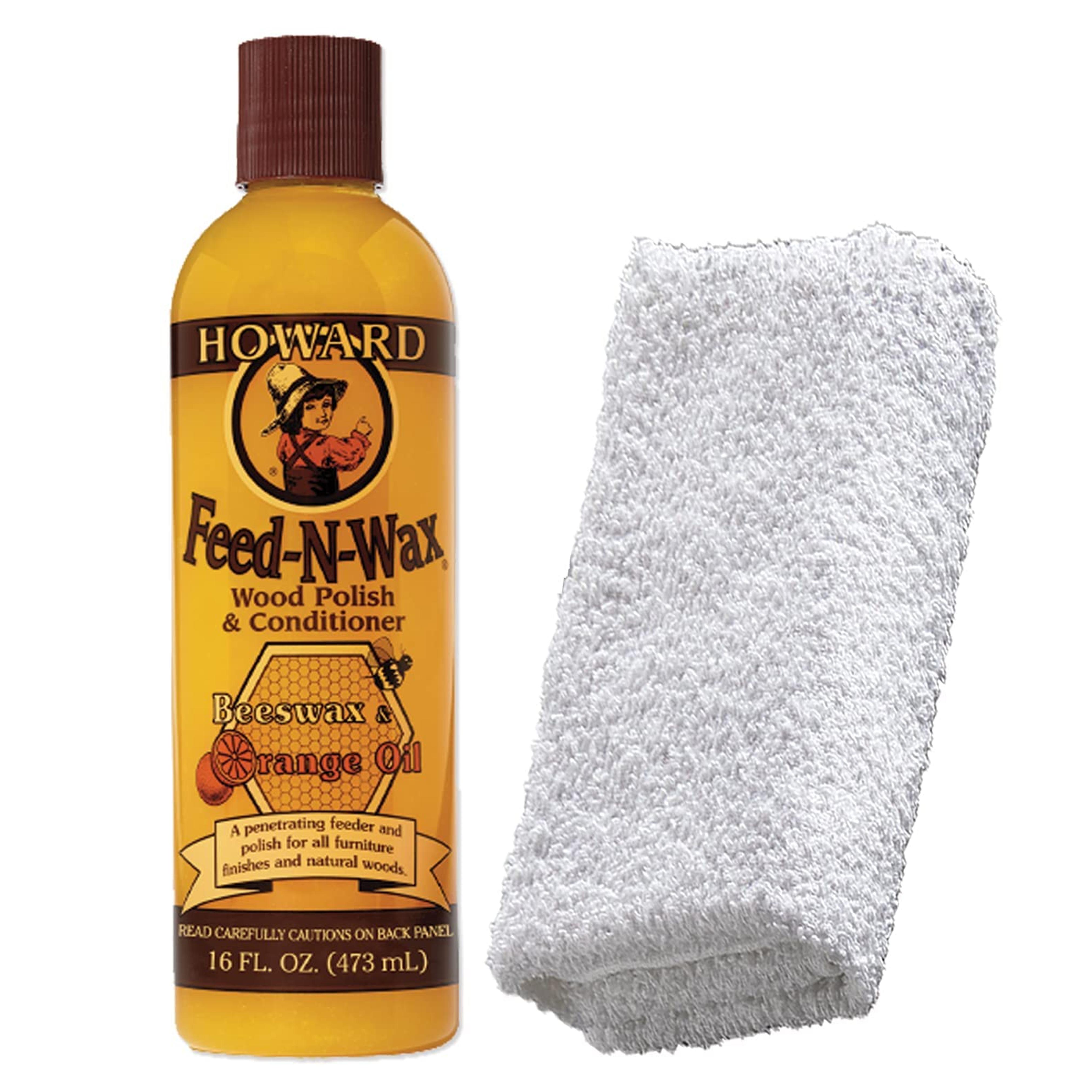 Amazon.com: Howard Feed-N-Wax Wood Polish + Daley Mint Cloth | Wooden Furniture Polish and Conditioner Kit - FW0016, 16oz : Health & Household