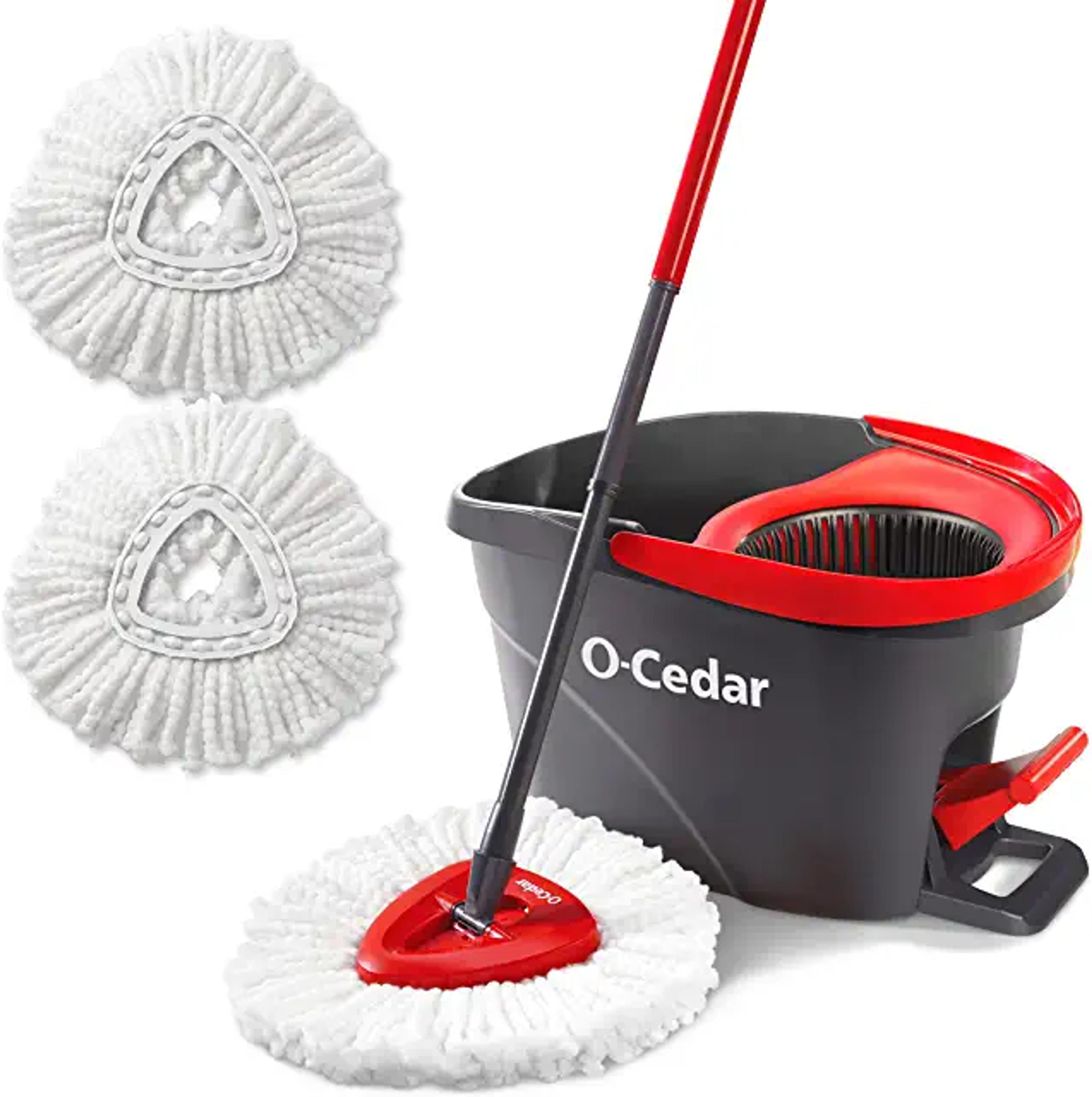 Amazon.com: O-Cedar EasyWring Microfiber Spin Mop & Bucket Floor Cleaning System + 2 Extra Refills, Red/Gray : Health & Household