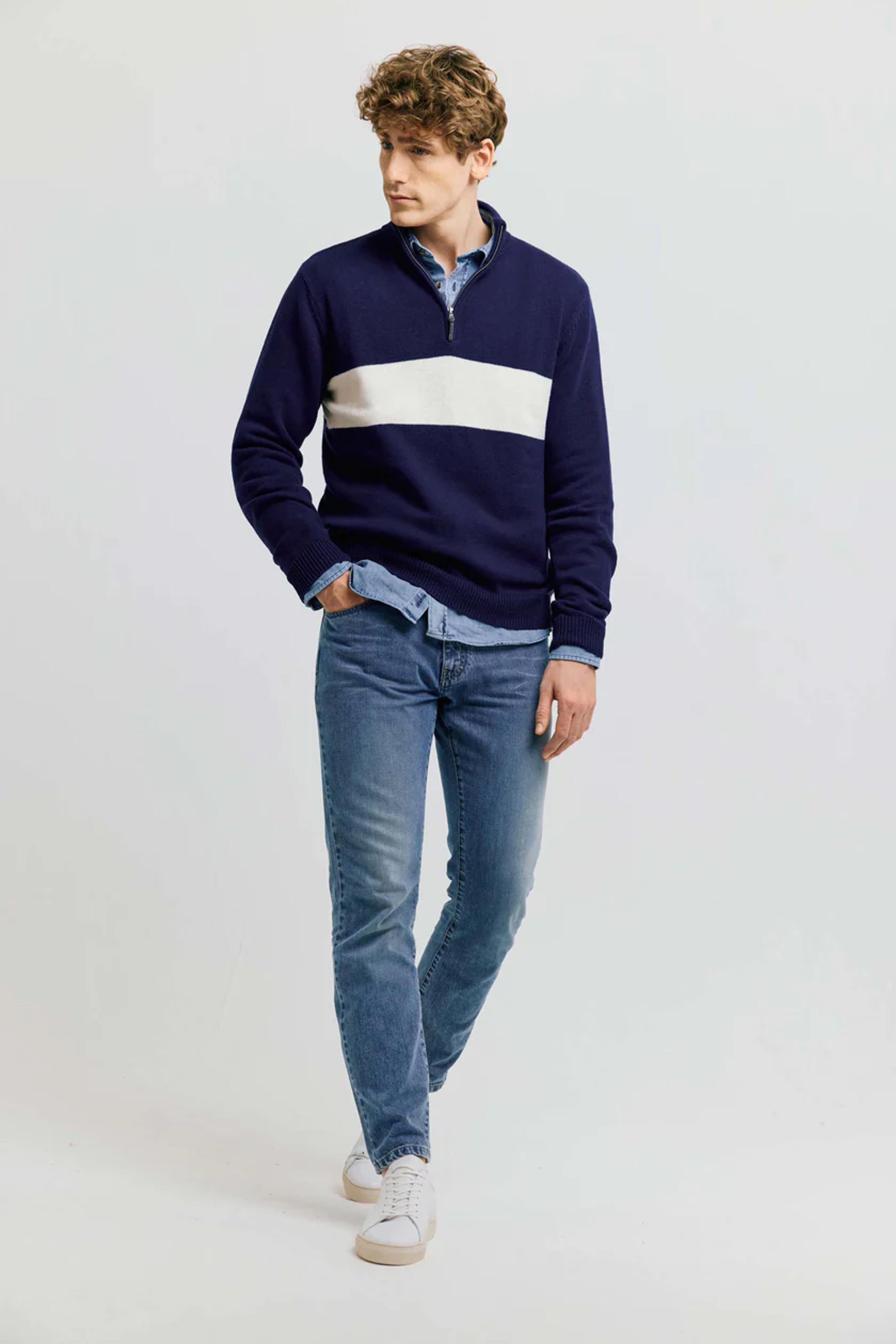 Bowcombe Stripe Half Zip Jumper