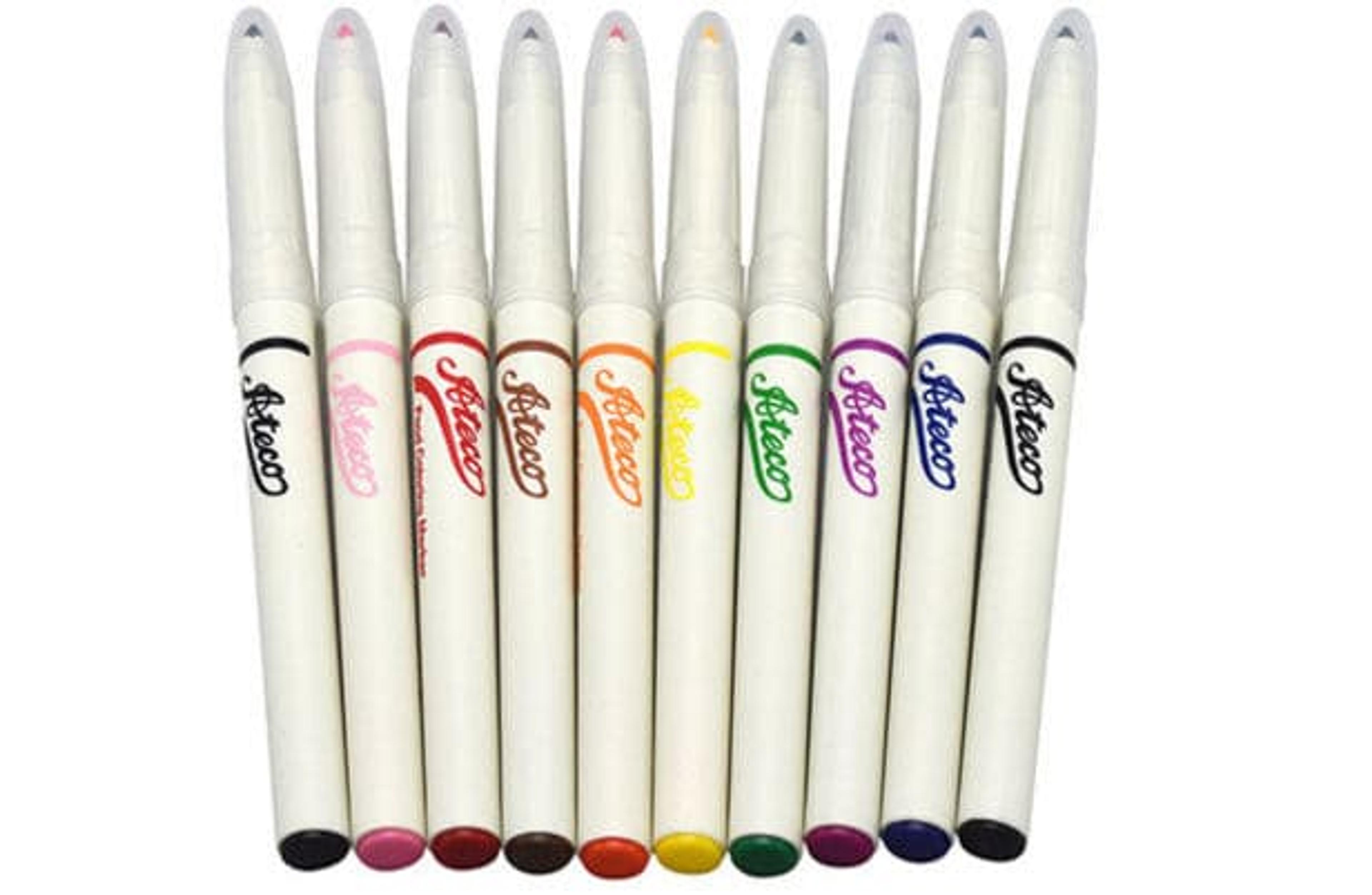 Ateco 10 Piece Food Coloring Markers - Fine Tip Set