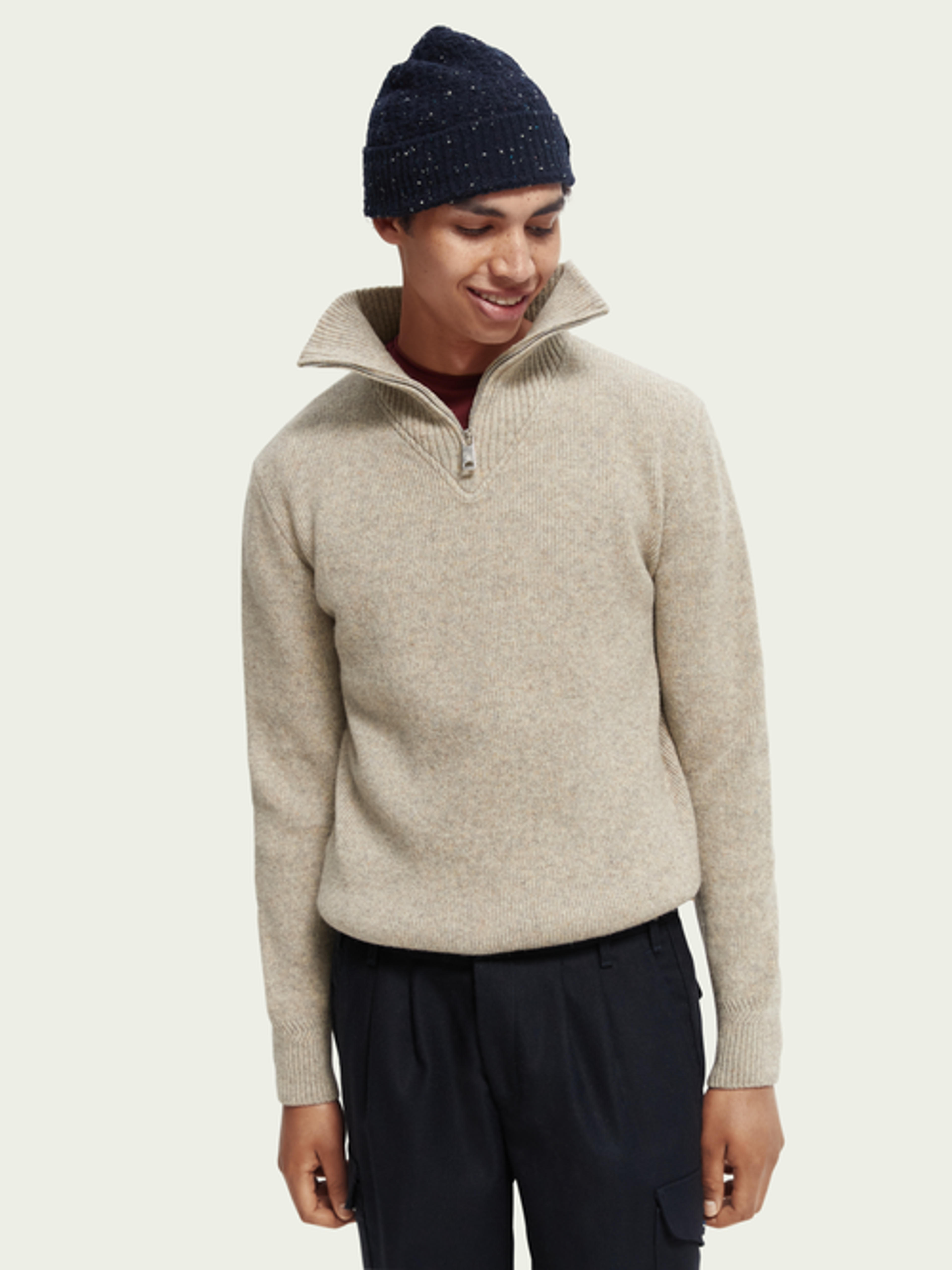 Wool-blended half-zip sweater | Pullovers | Men Clothing at Scotch & Soda