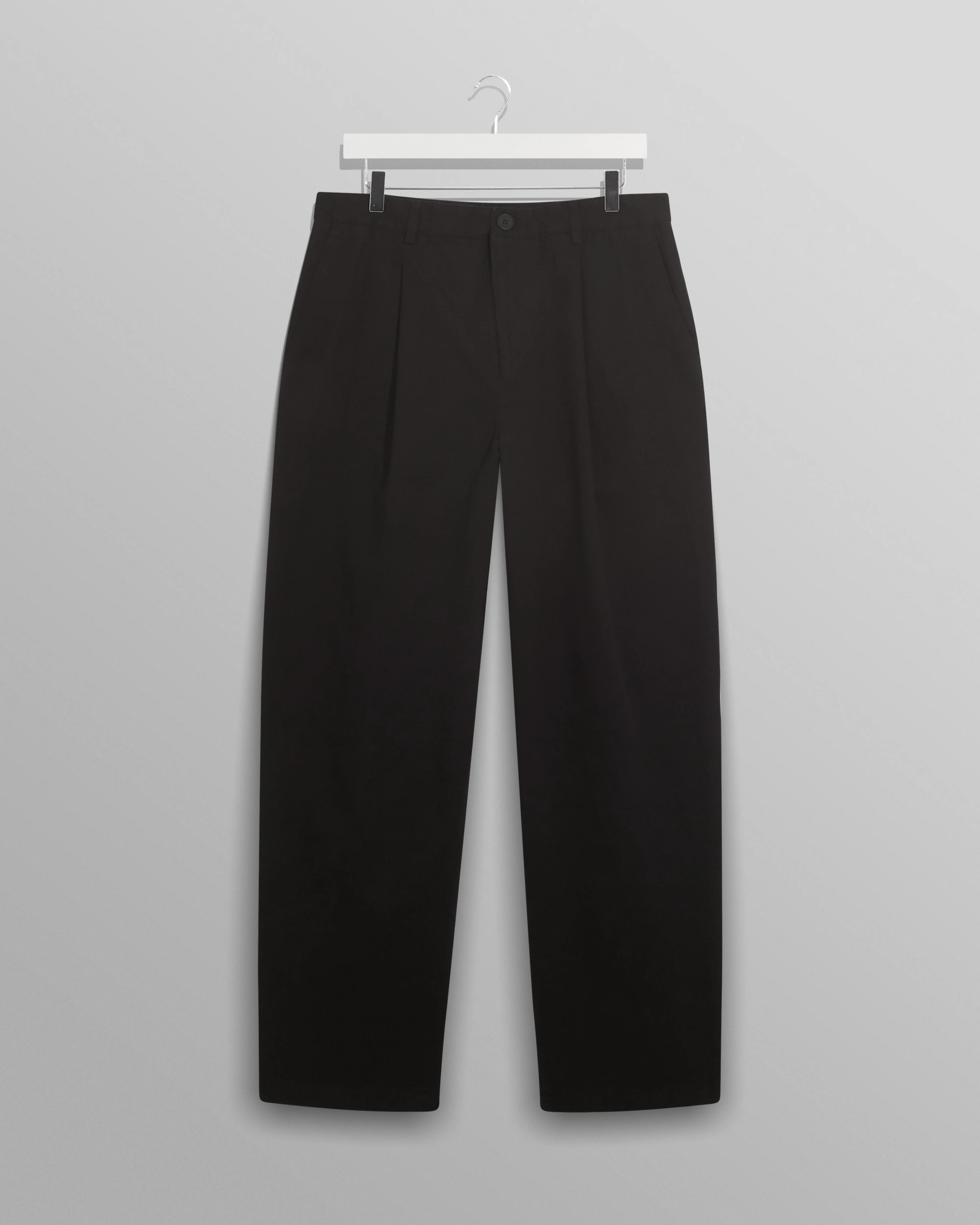 Milo Trousers Black Cotton Twill | Wax London