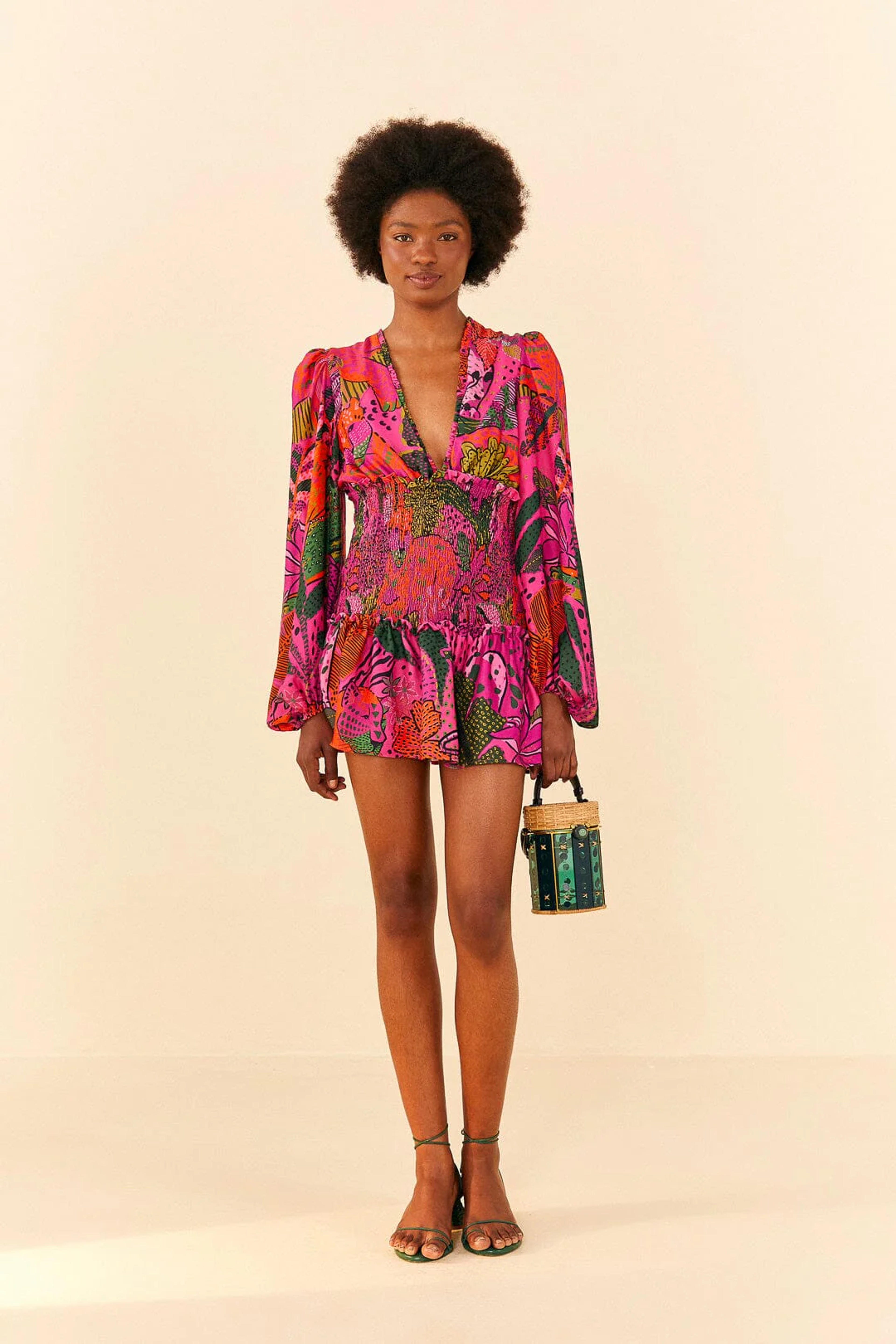 Pink Cool Leopards Lenzing™ Ecovero™ Viscose Mini Dress – FARM Rio